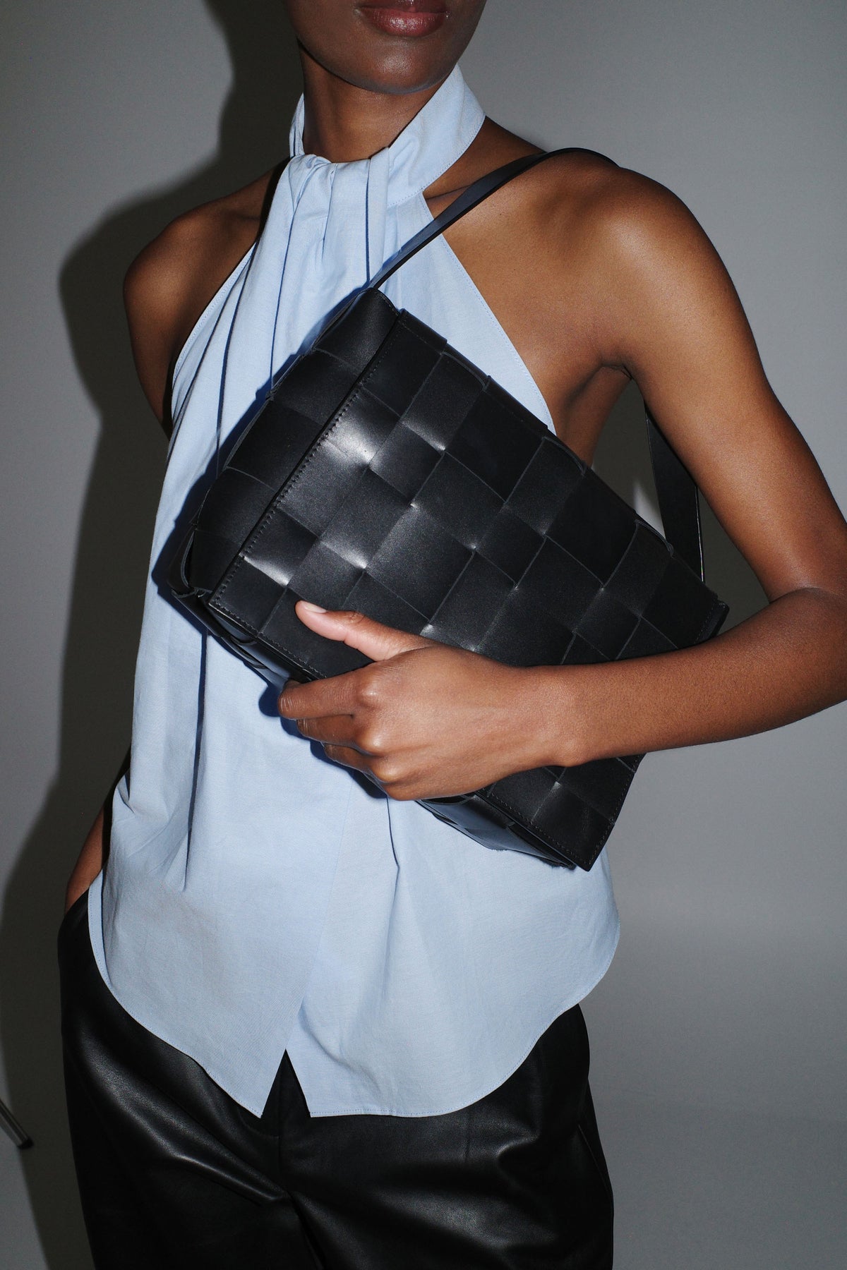 PRE-ORDER: Woven Envelope Mini Tote - Black