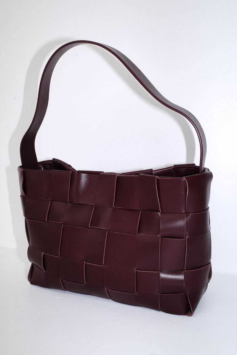 PRE-ORDER: Woven Mini Tote - Plum