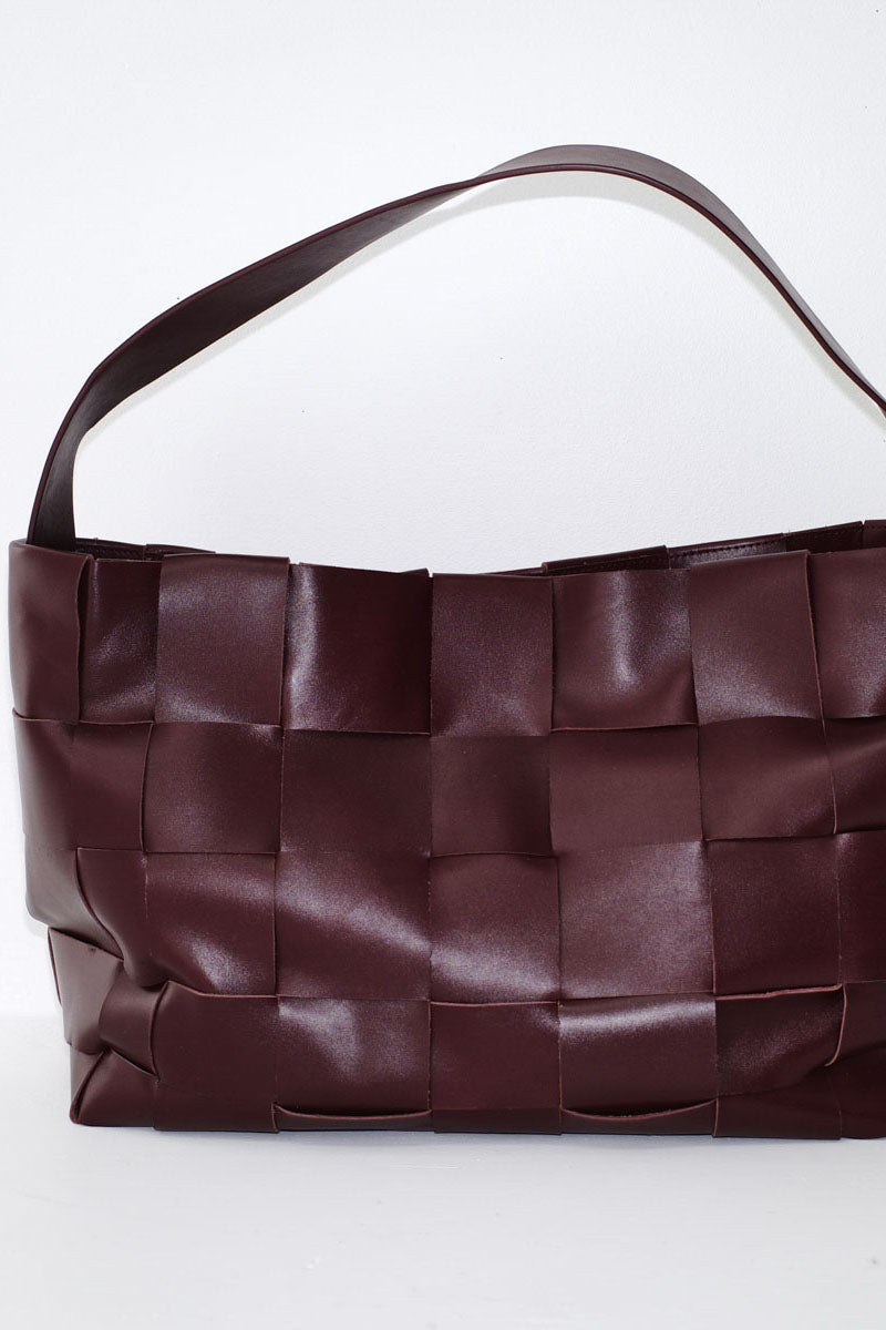 Woven Large Tote - Plum