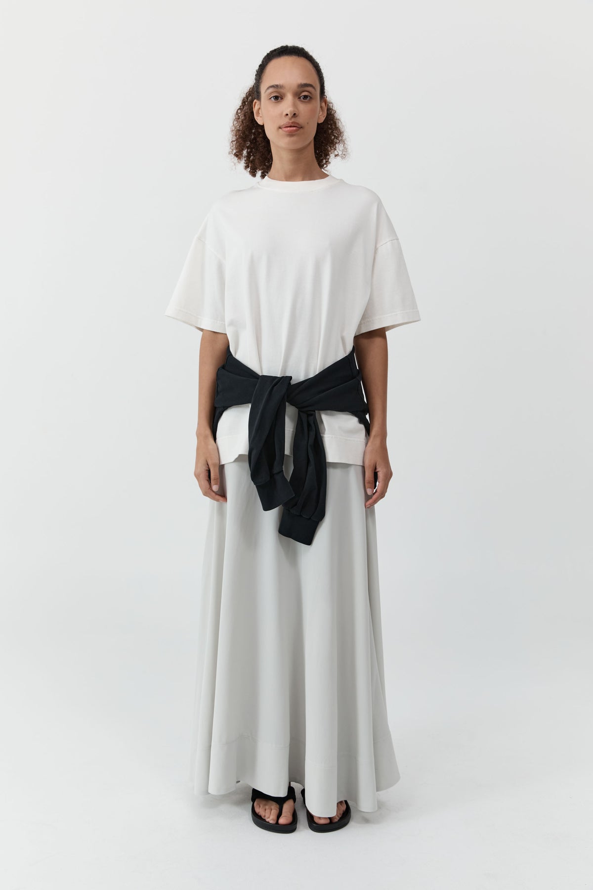 Fluid Circle Hem Skirt - Silver