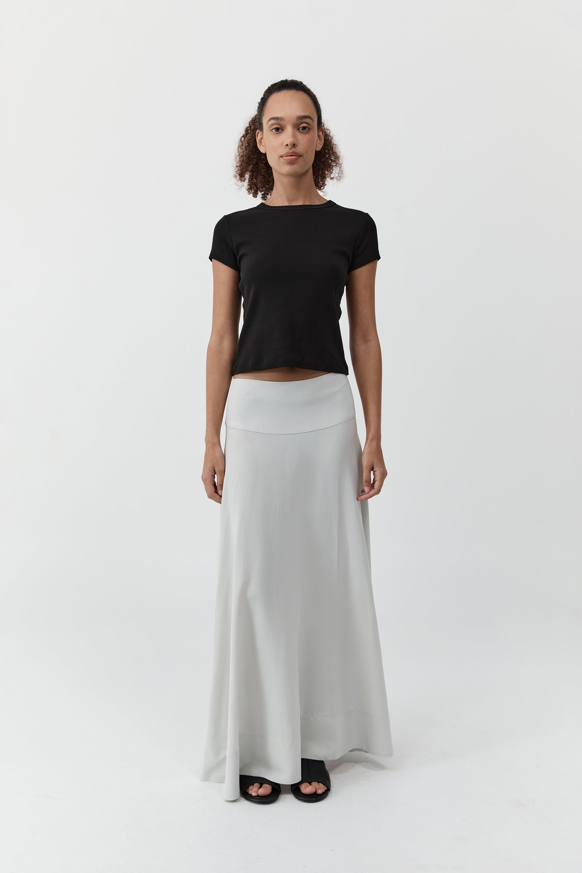 Fluid Circle Hem Skirt - Silver