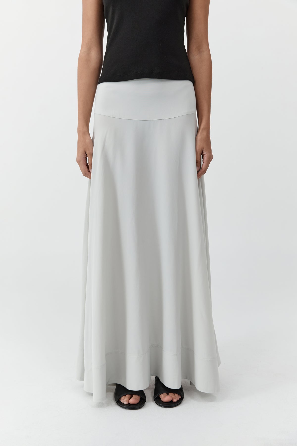 Fluid Circle Hem Skirt - Silver