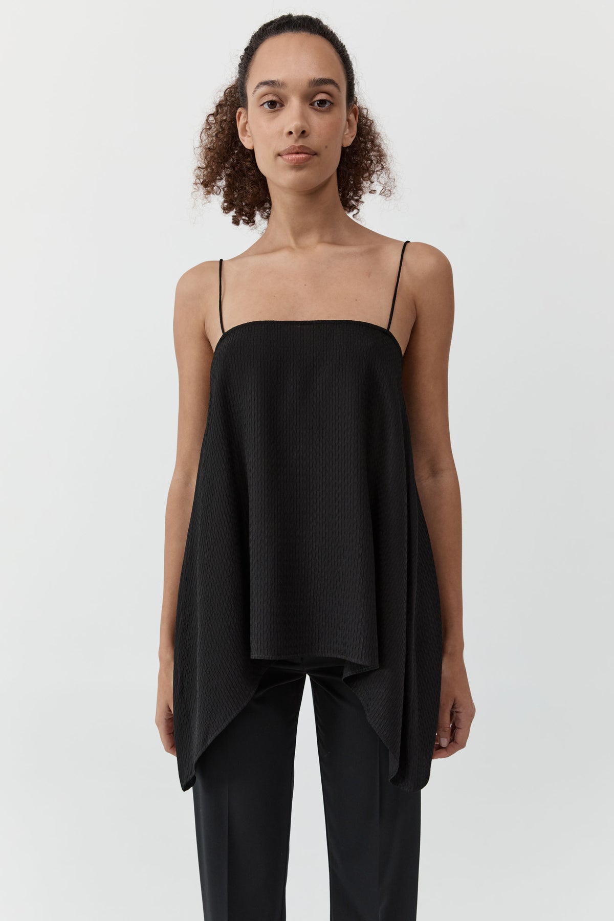 Textured Weave Cami - Black