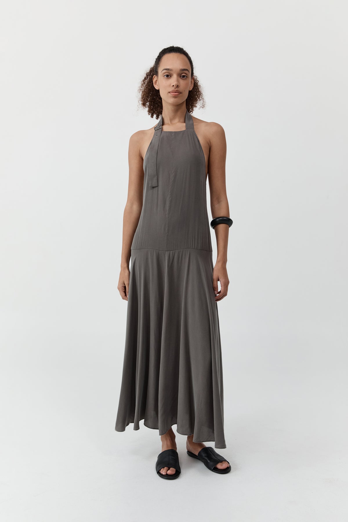 apron neckline maxi dress Marc O'Polo DENIM MAXI LENGTH APRON NECK - Denim dress - aqua/light-blue denim