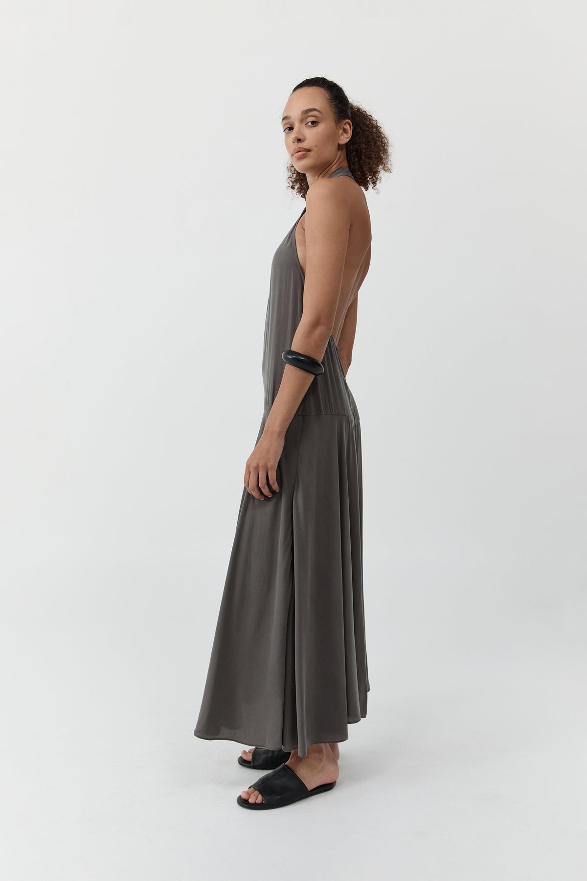maxi apron dress Apron Twofer Sheer Maxi Dress