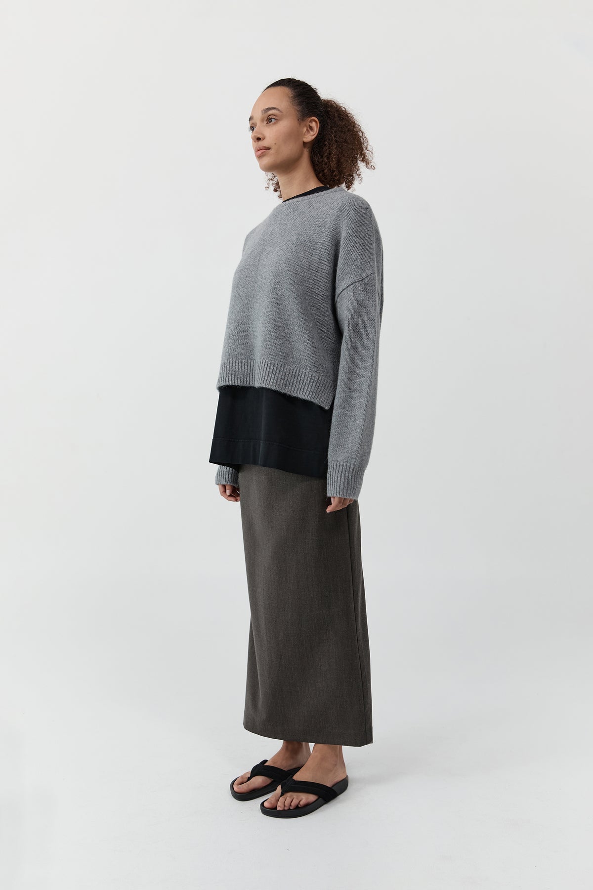 Cropped Sweater - Concrete