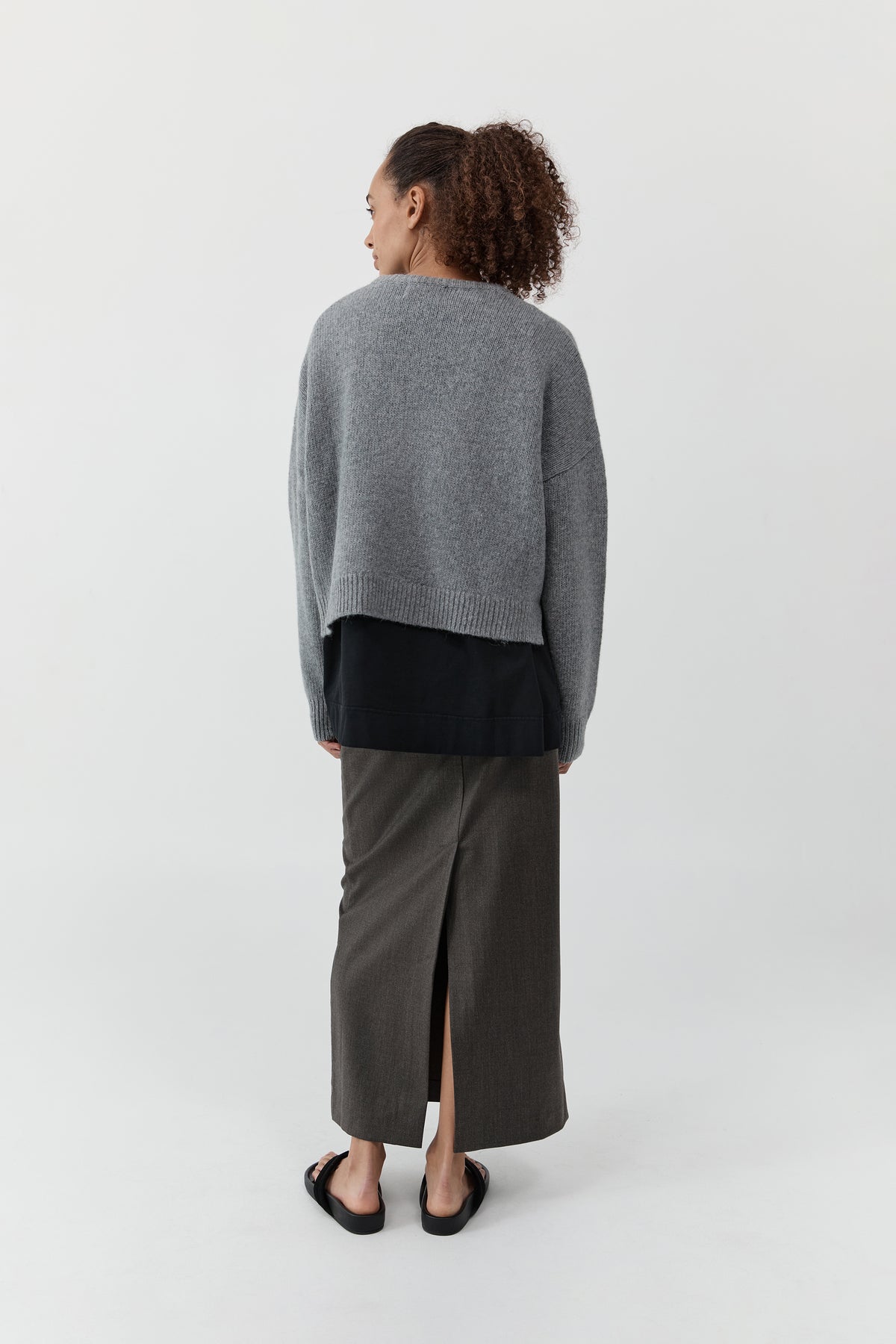 Cropped Sweater - Concrete