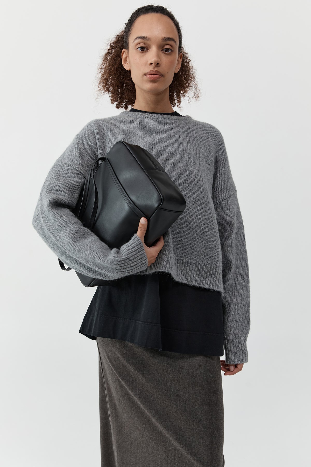 Cropped Sweater - Concrete