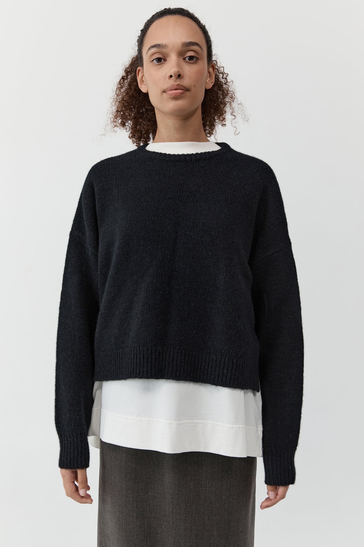 Cropped Sweater - Black