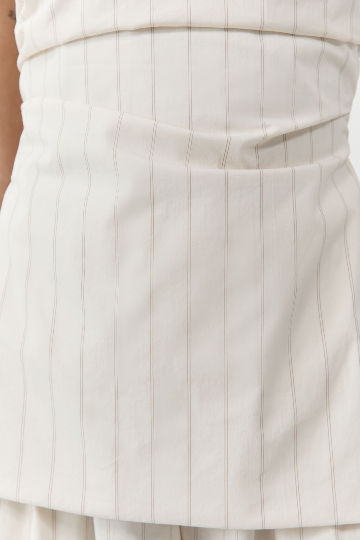 Strapless Tie Back Top - Ecru Stripe