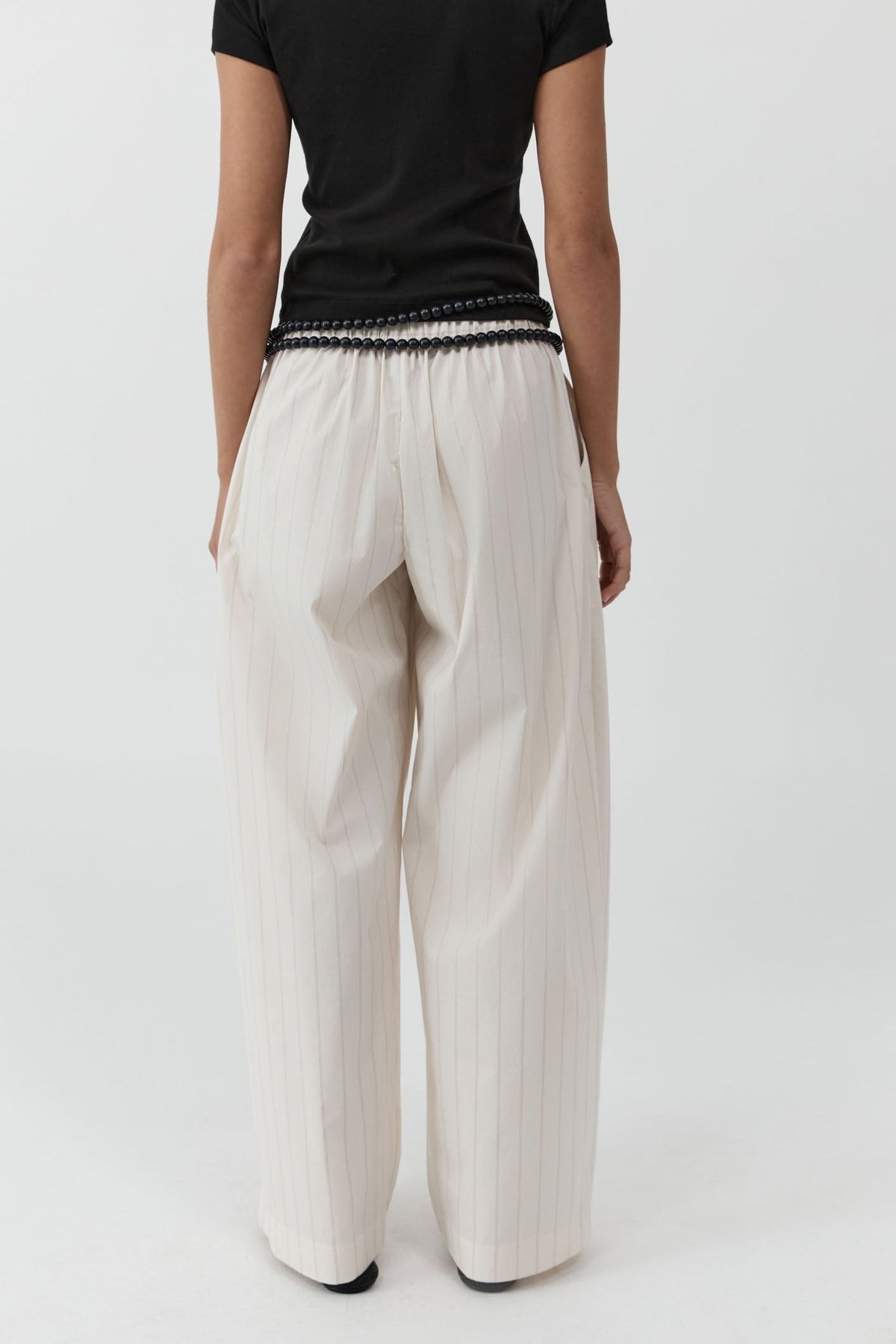 Everyday Relaxed Pants - Ecru Stripe