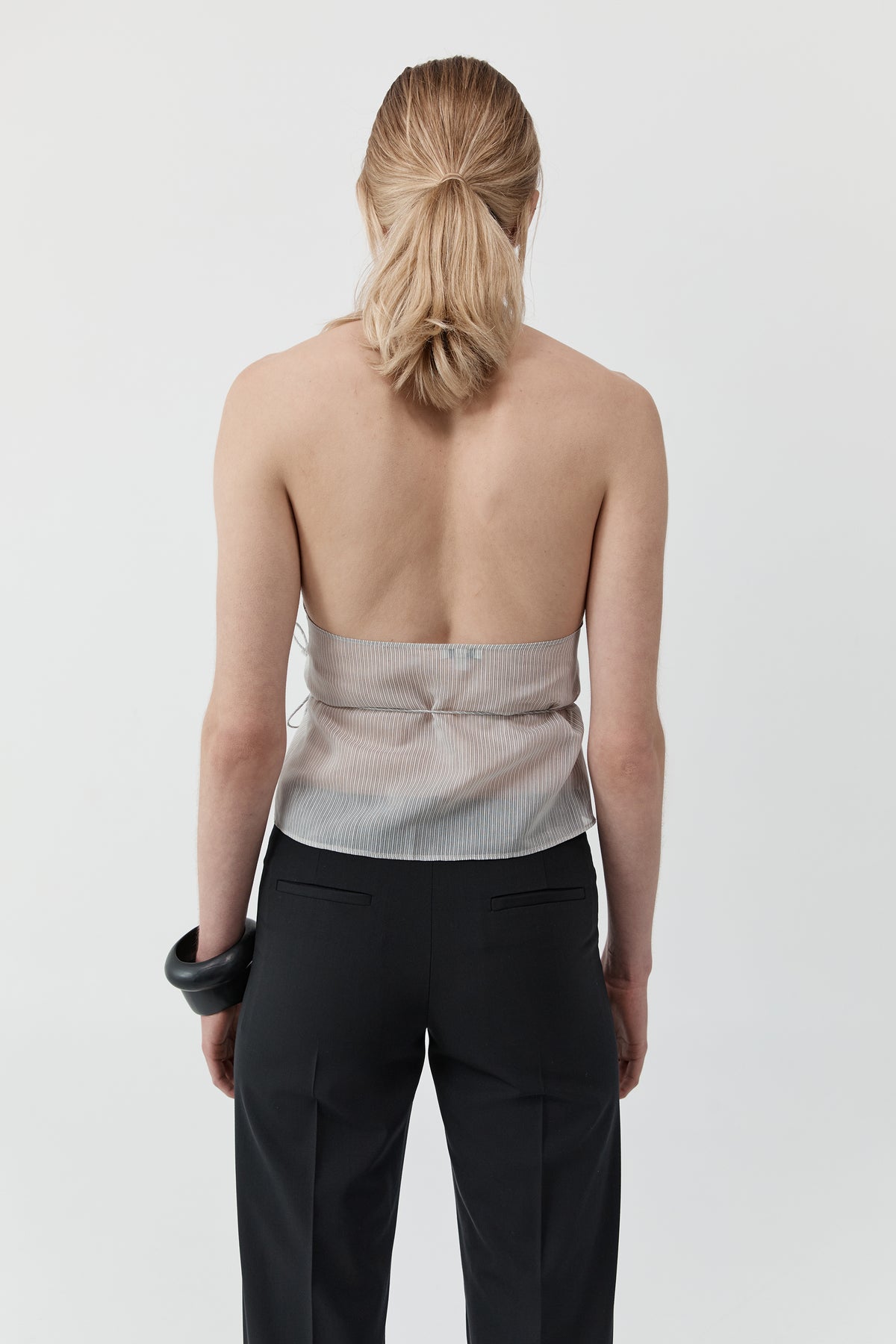 Sheer Stripe Wrap Top - Sheer Stripe