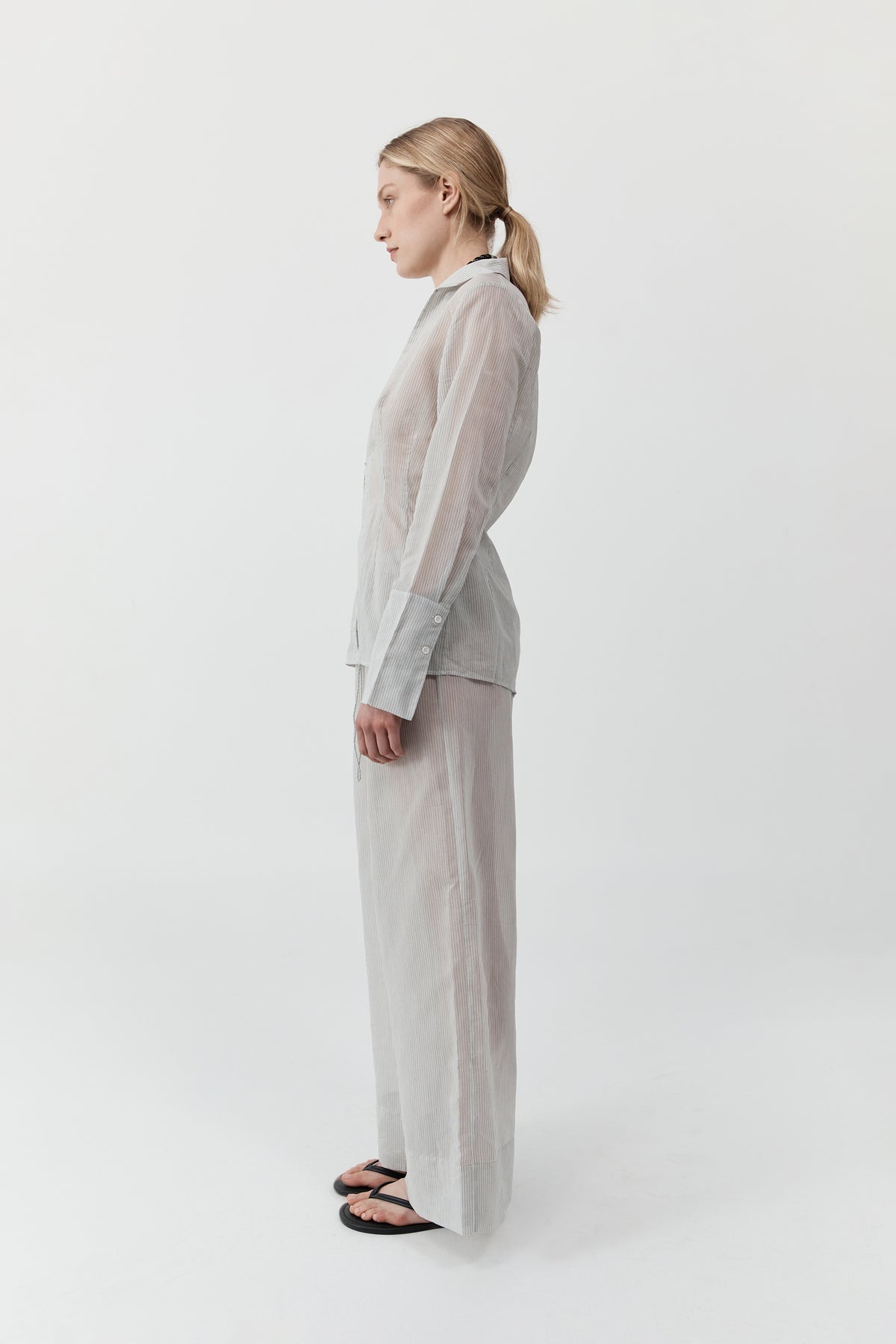 Sheer Stripe Relaxed Pant - Sheer Stripe