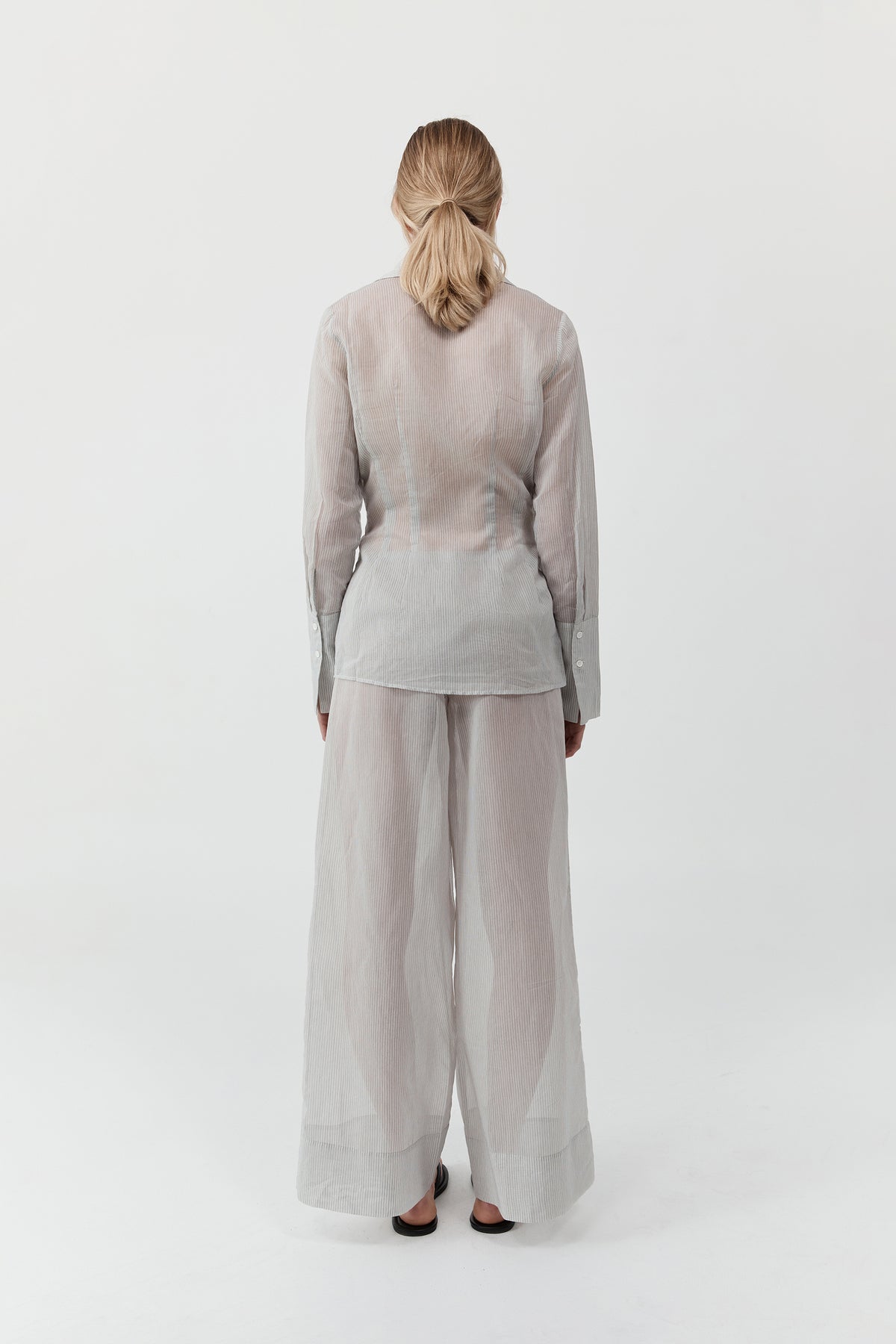 Sheer Stripe Relaxed Pant - Sheer Stripe