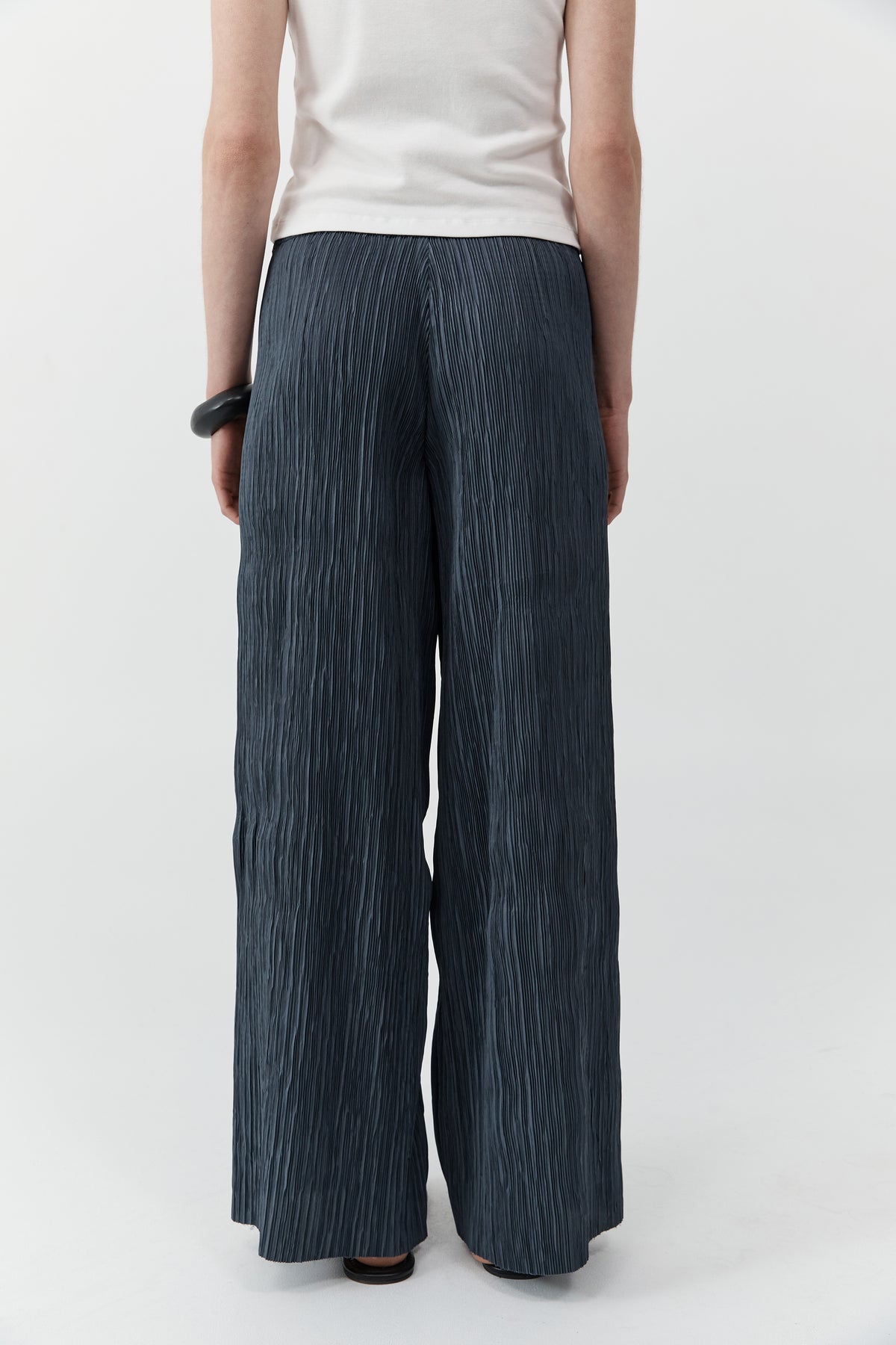 Mini Pleat Pants - Washed Black