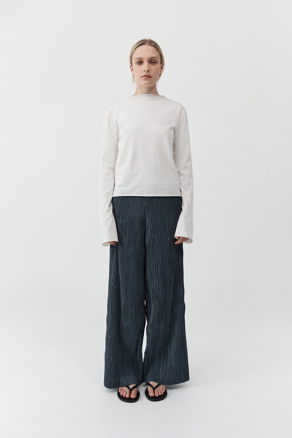 Funnel Neck Long Sleeve - White