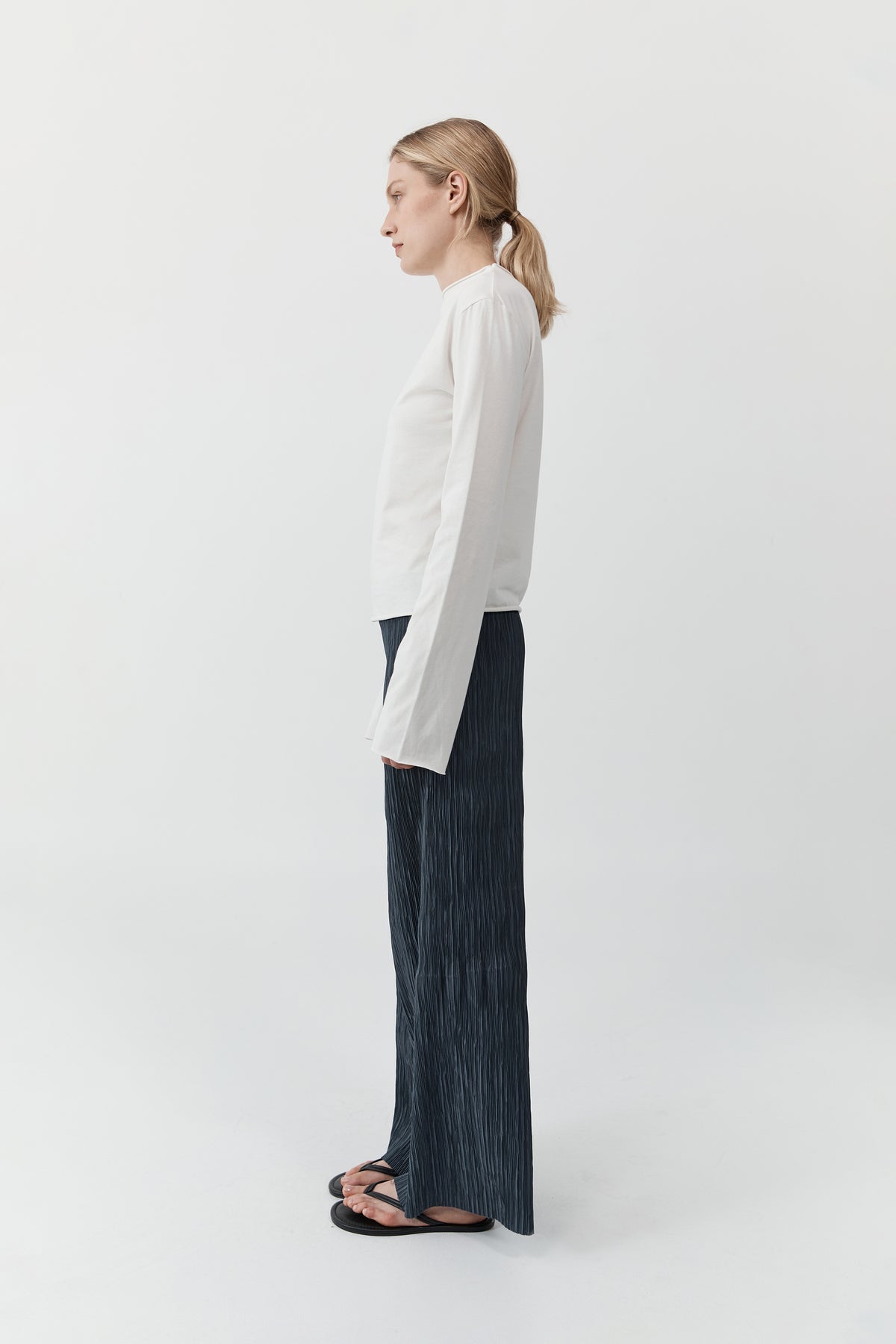 Funnel Neck Long Sleeve - White