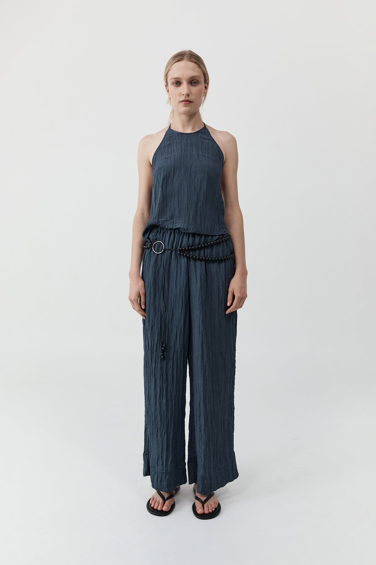 Crinkle Relaxed Pants - Ink