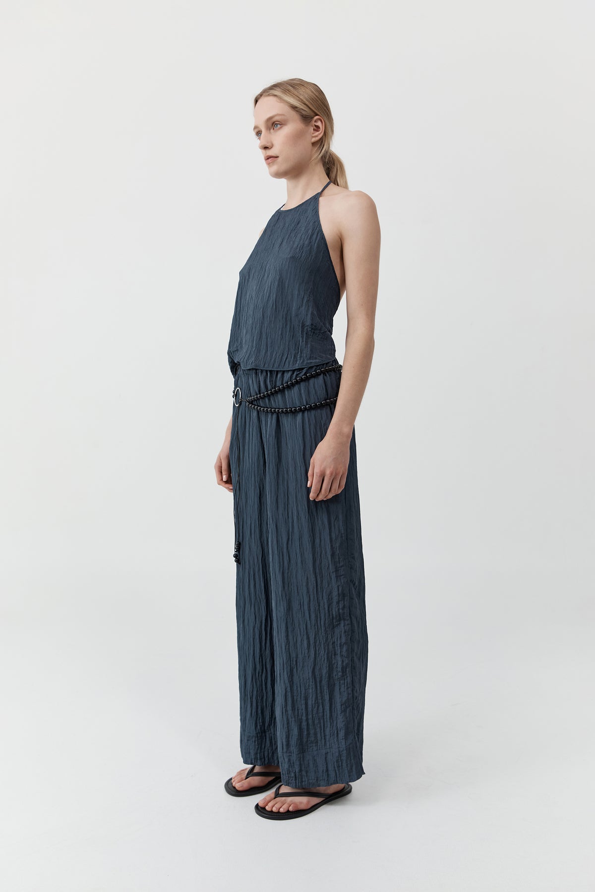 Crinkle Relaxed Pants - Ink