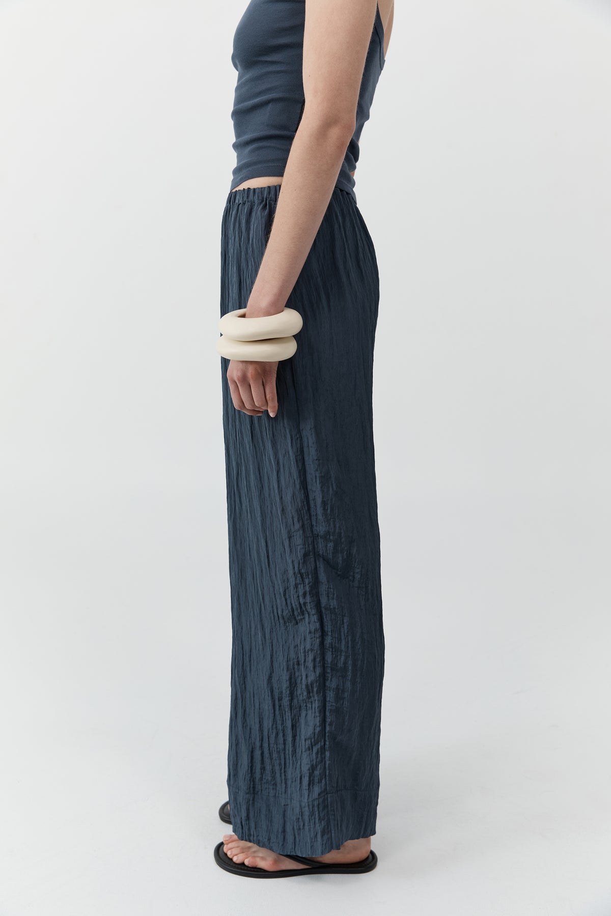 Crinkle Relaxed Pants - Ink