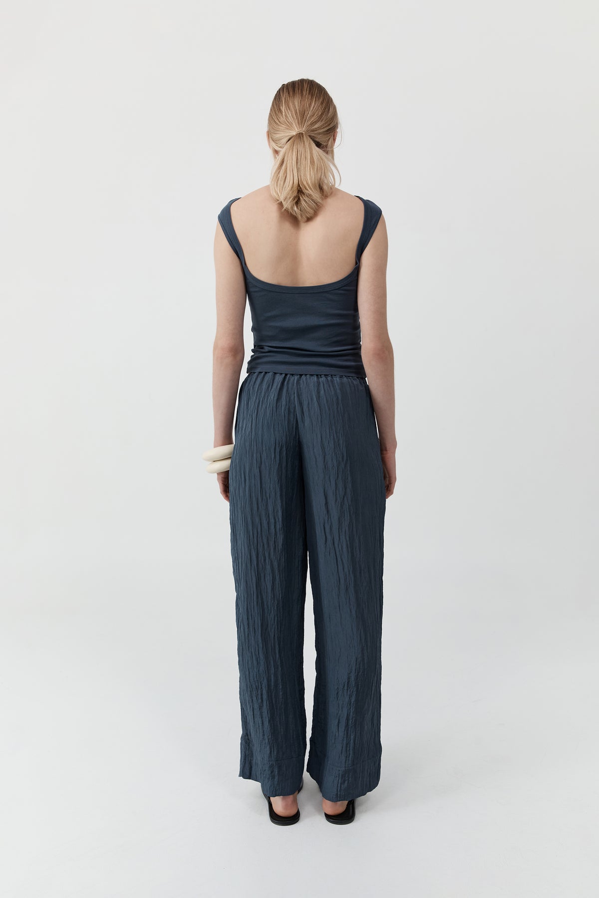 Crinkle Relaxed Pants - Ink