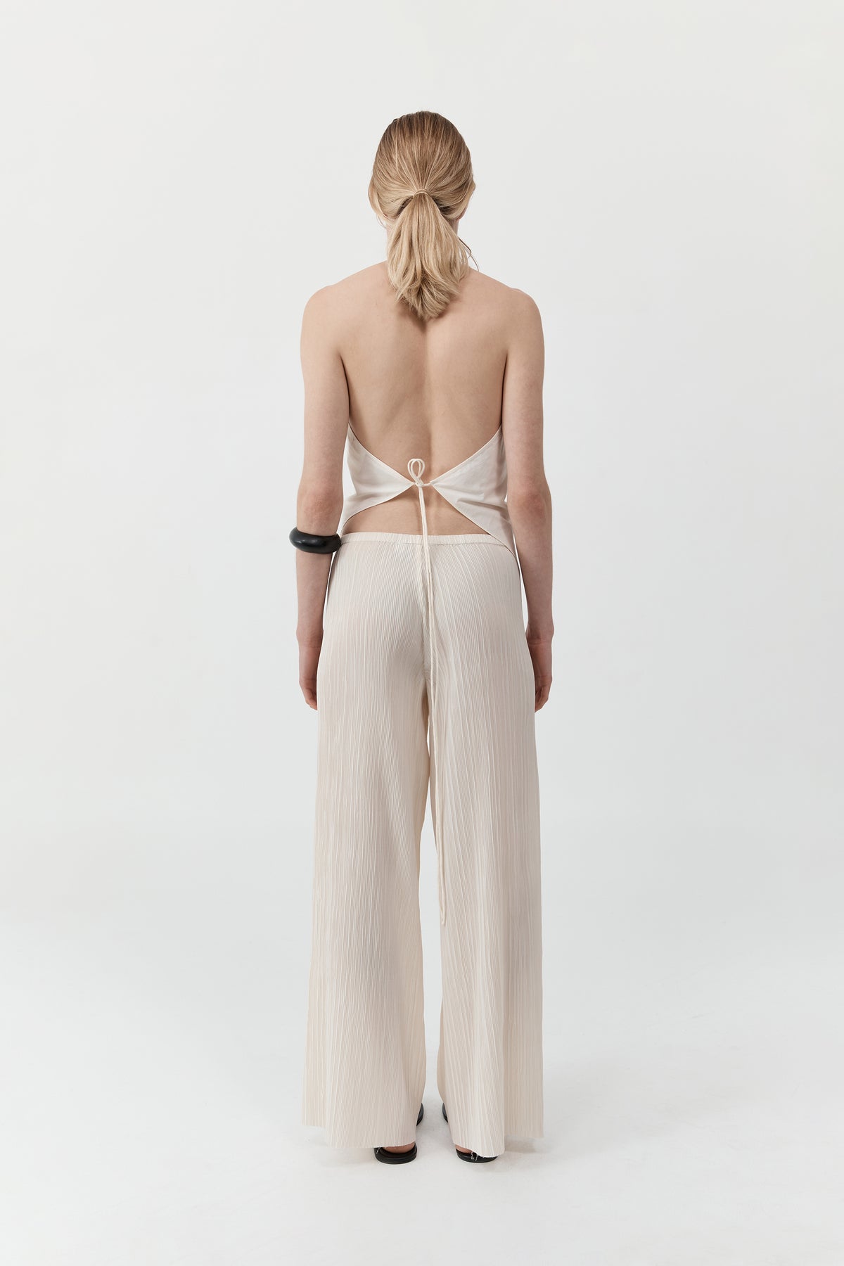 Mini Pleat Pants - Oyster