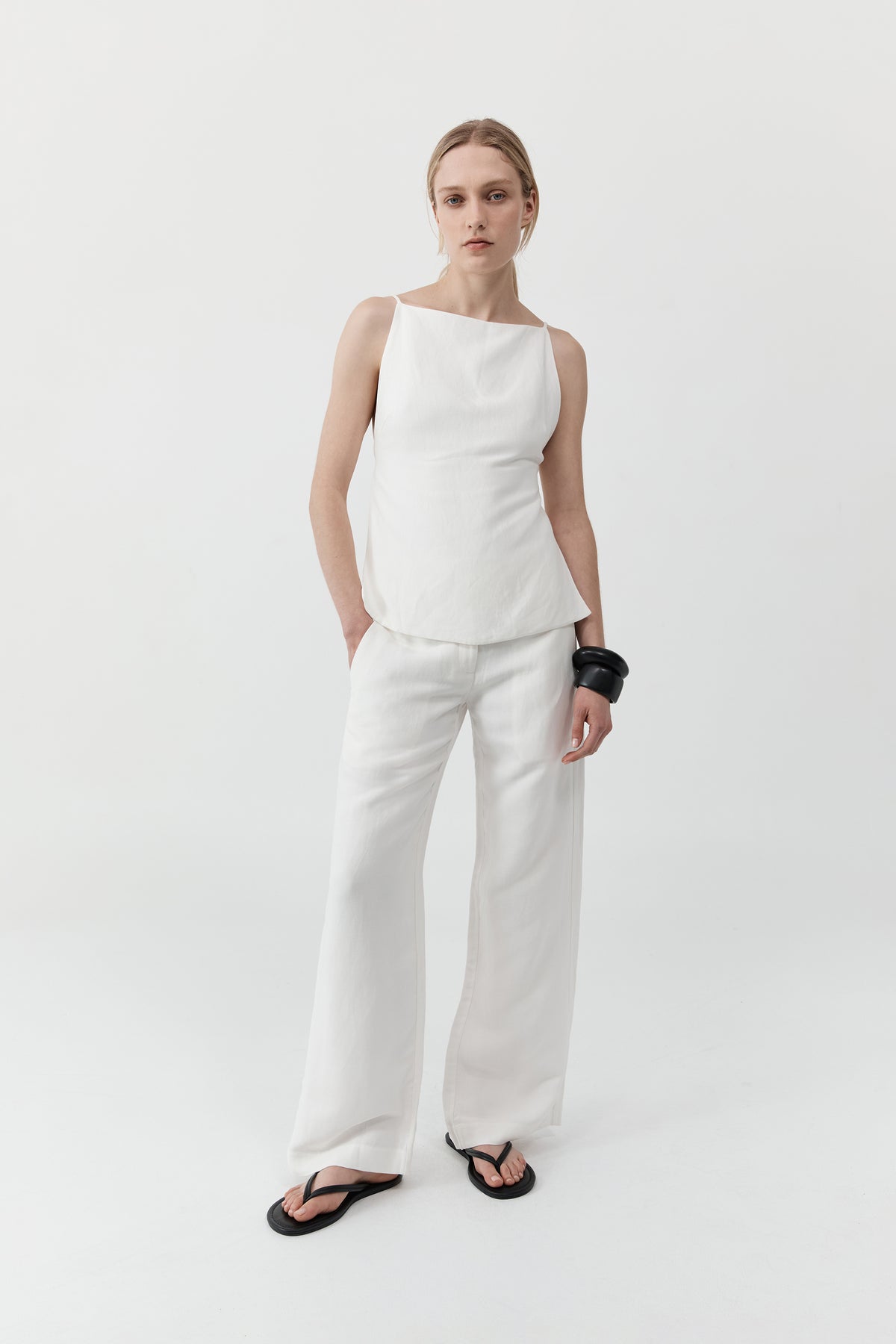 Wide Waistband Pant - Salt