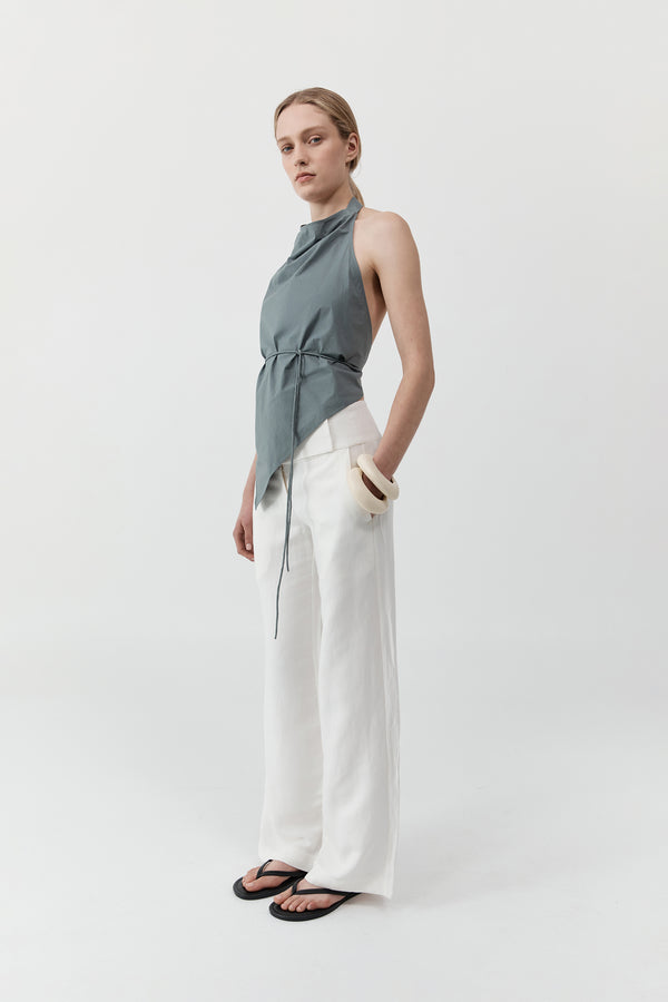 Wide Waistband Pant - Salt