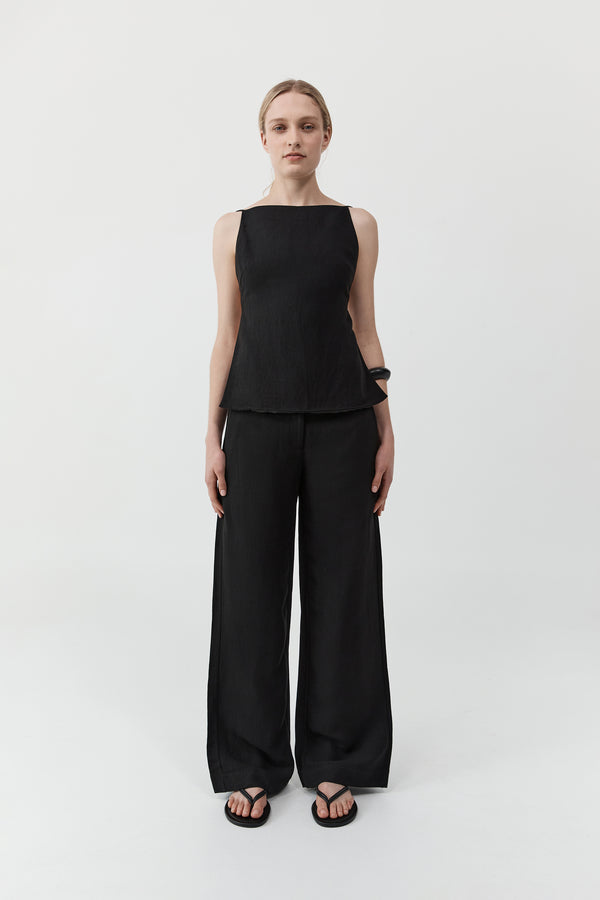 Wide Waistband Pant - Black