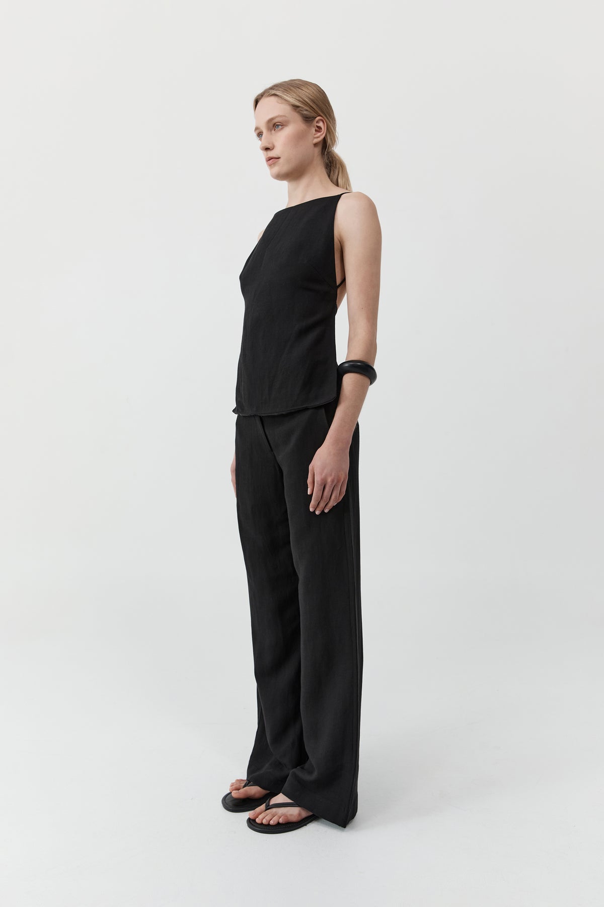 Square Backless Top - Black