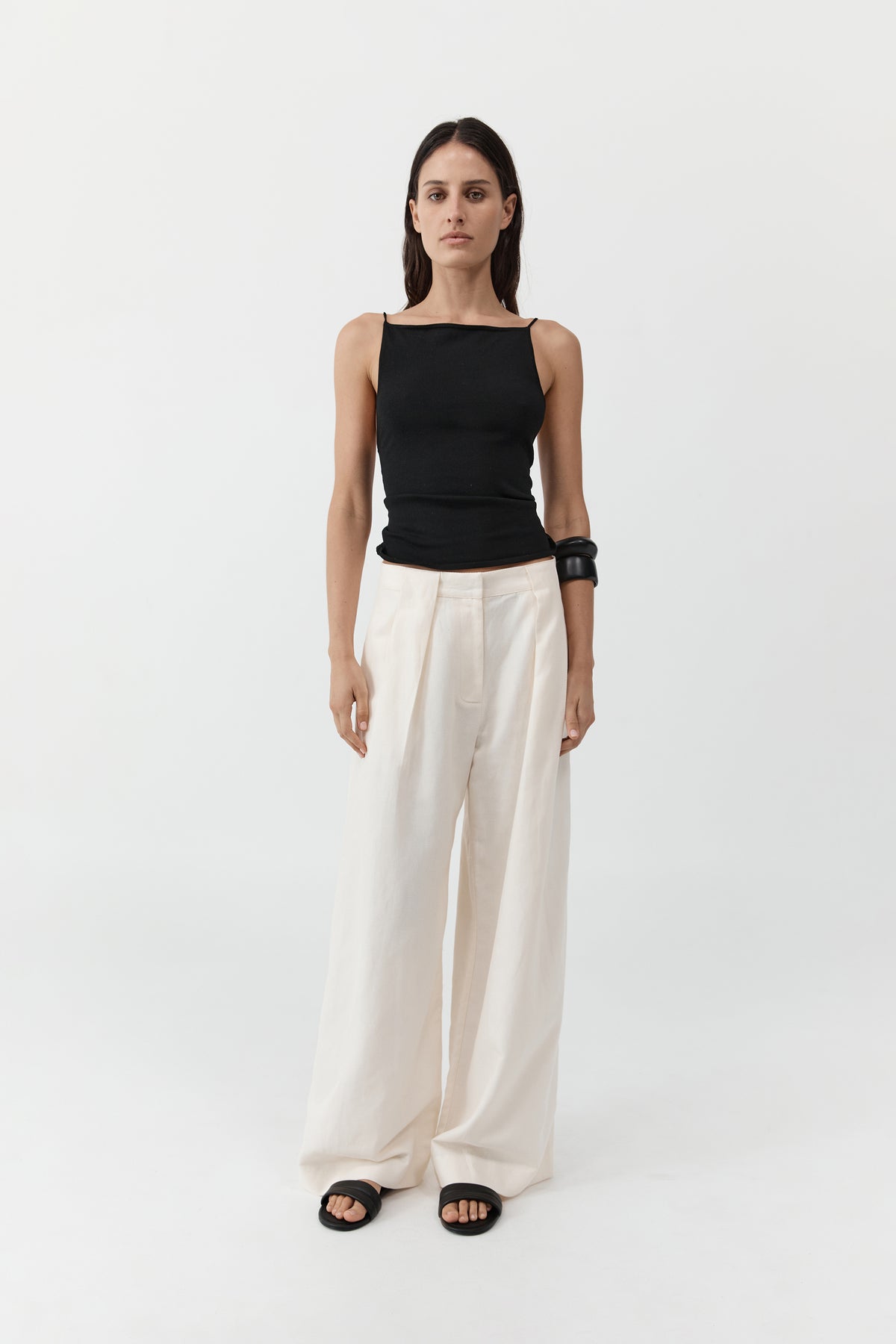 Pleat Loop Pants - Ivory