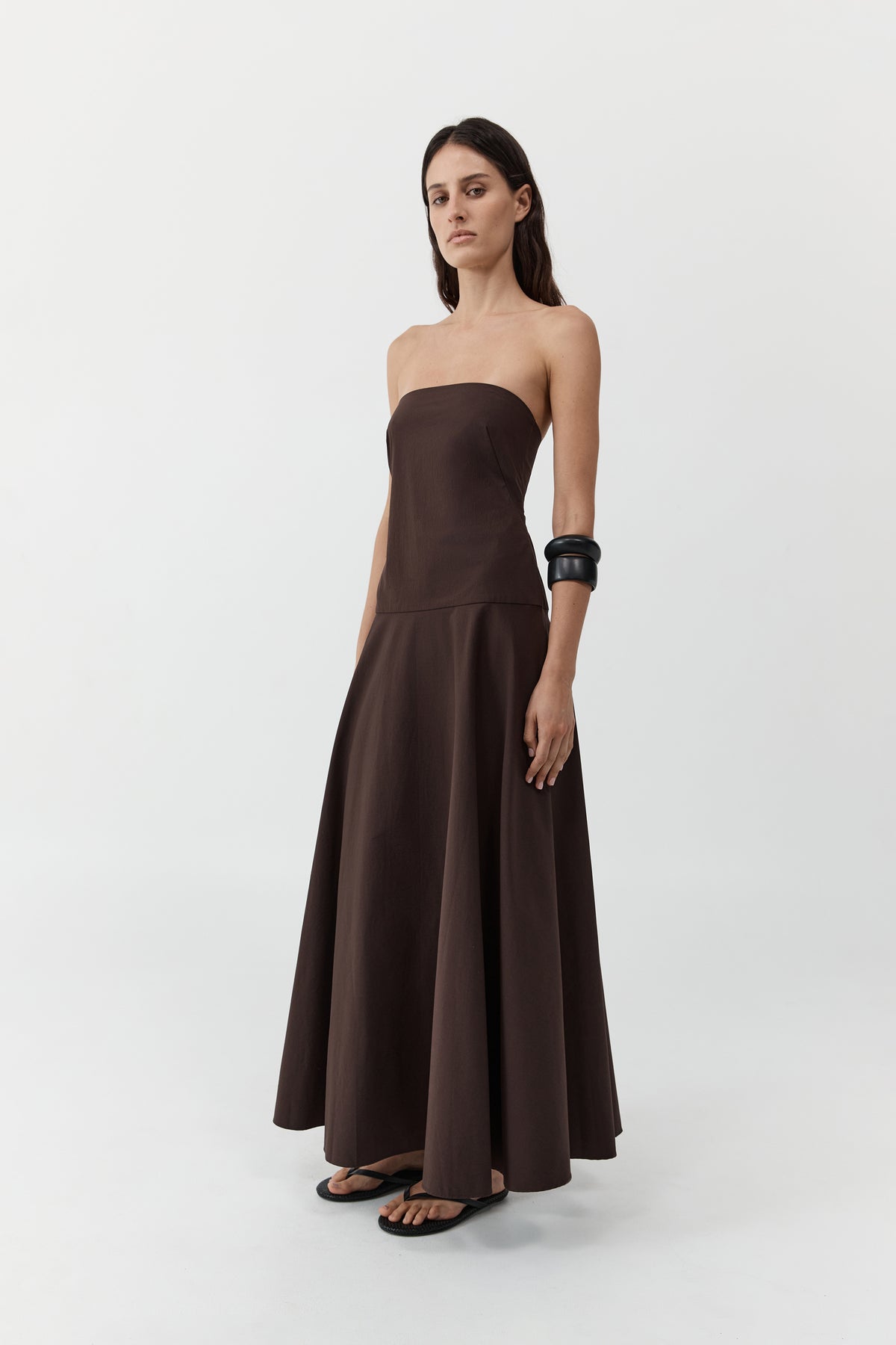 st agni brown dress St. Agni Circle Hem Maxi Dress | Brown