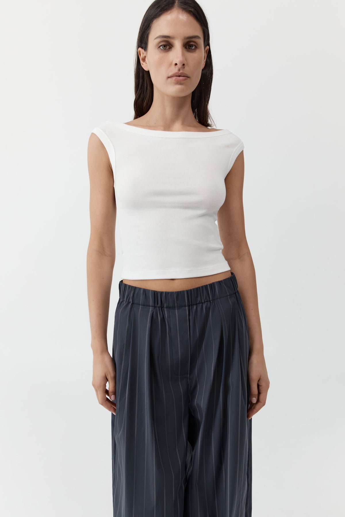 Organic Cotton Off Shoulder Top - White