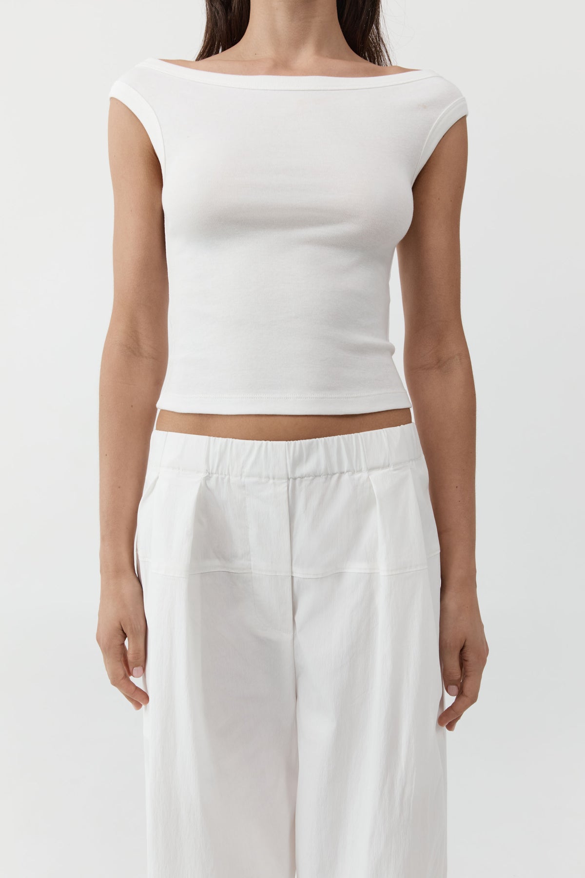 Organic Cotton Off Shoulder Top - White