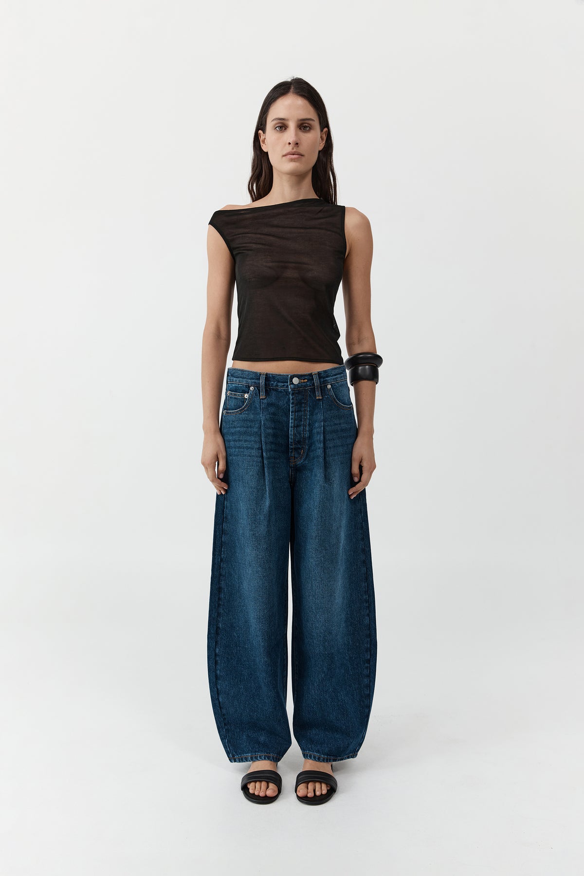 Fine Jersey Asymm Top - Black