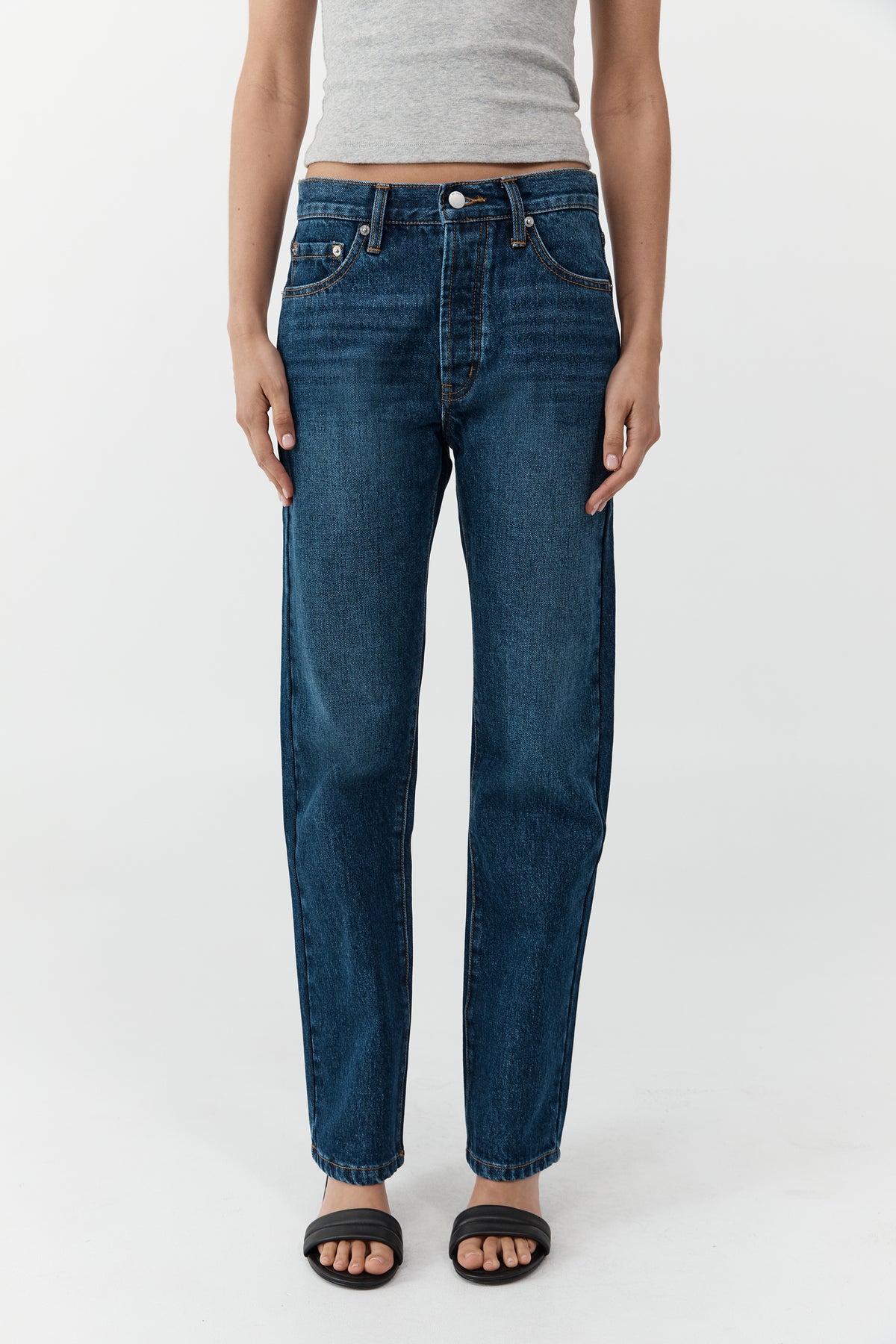 90s Straight Leg Jeans - Dark Indigo