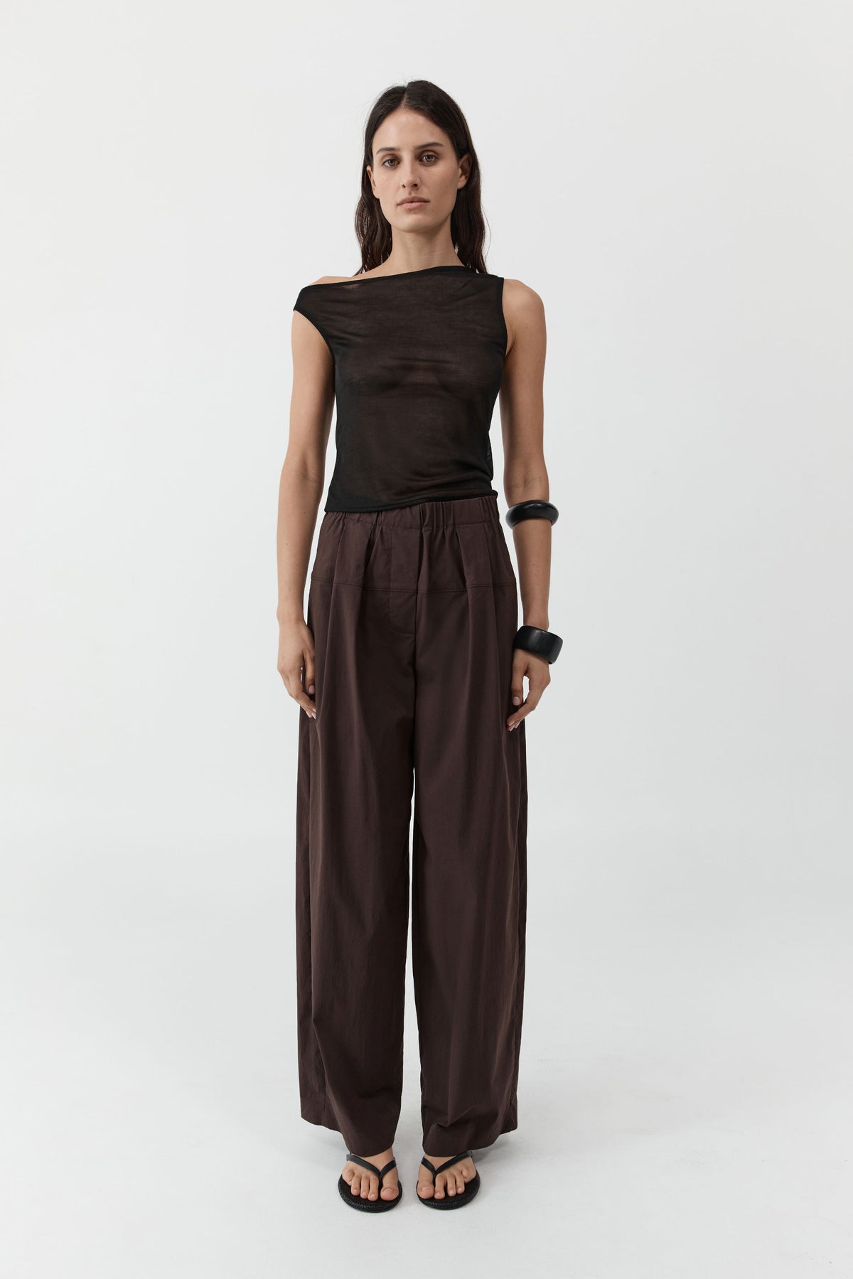 Relaxed Pleat Pants - Bark