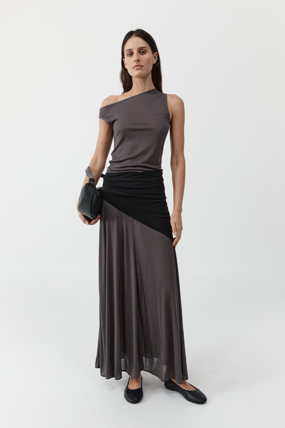 Fluid Jersey Skirt - Soot