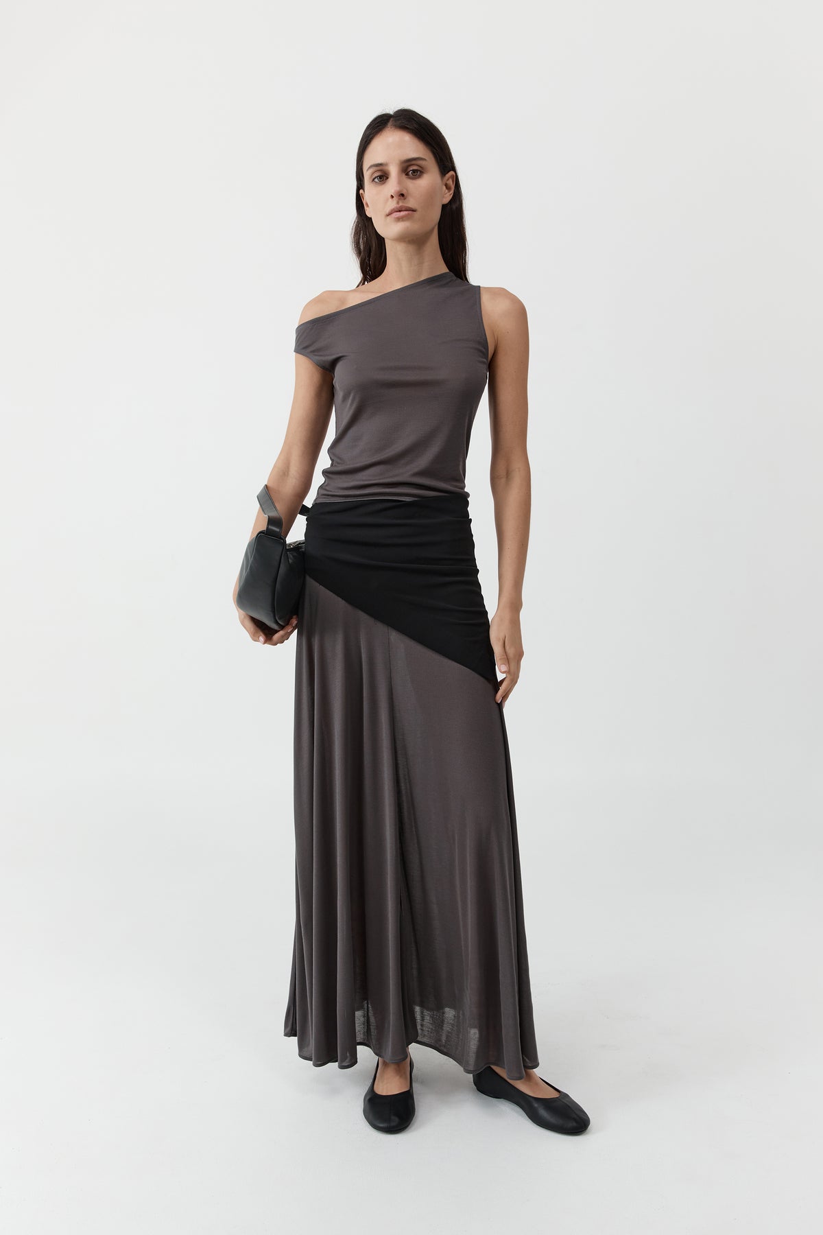 Fluid Jersey Skirt - Soot