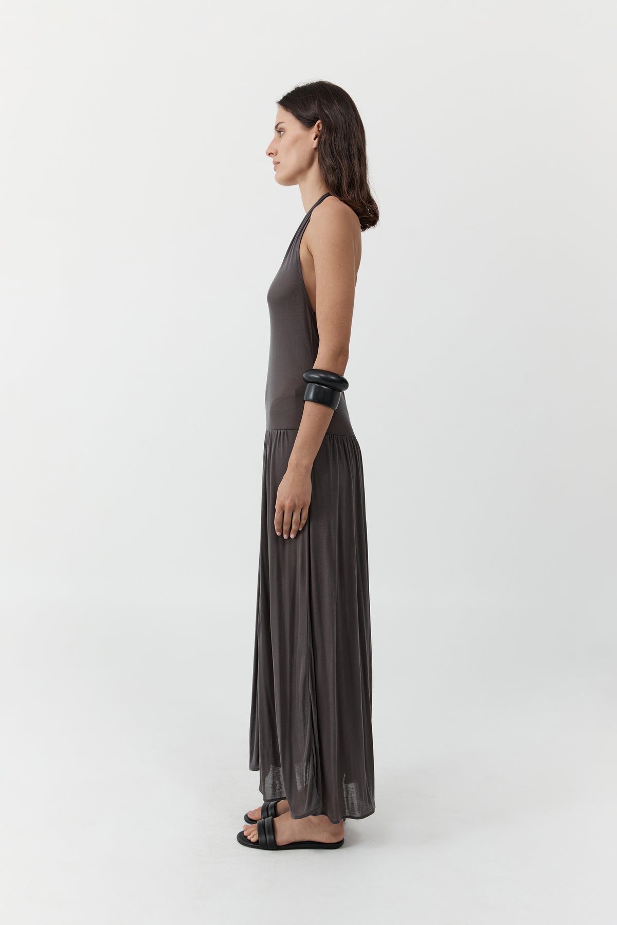 St. Agni | Fluid Jersey Halter Dress - Soot St. Agni | Fluid Jersey Halter Dress - Soot