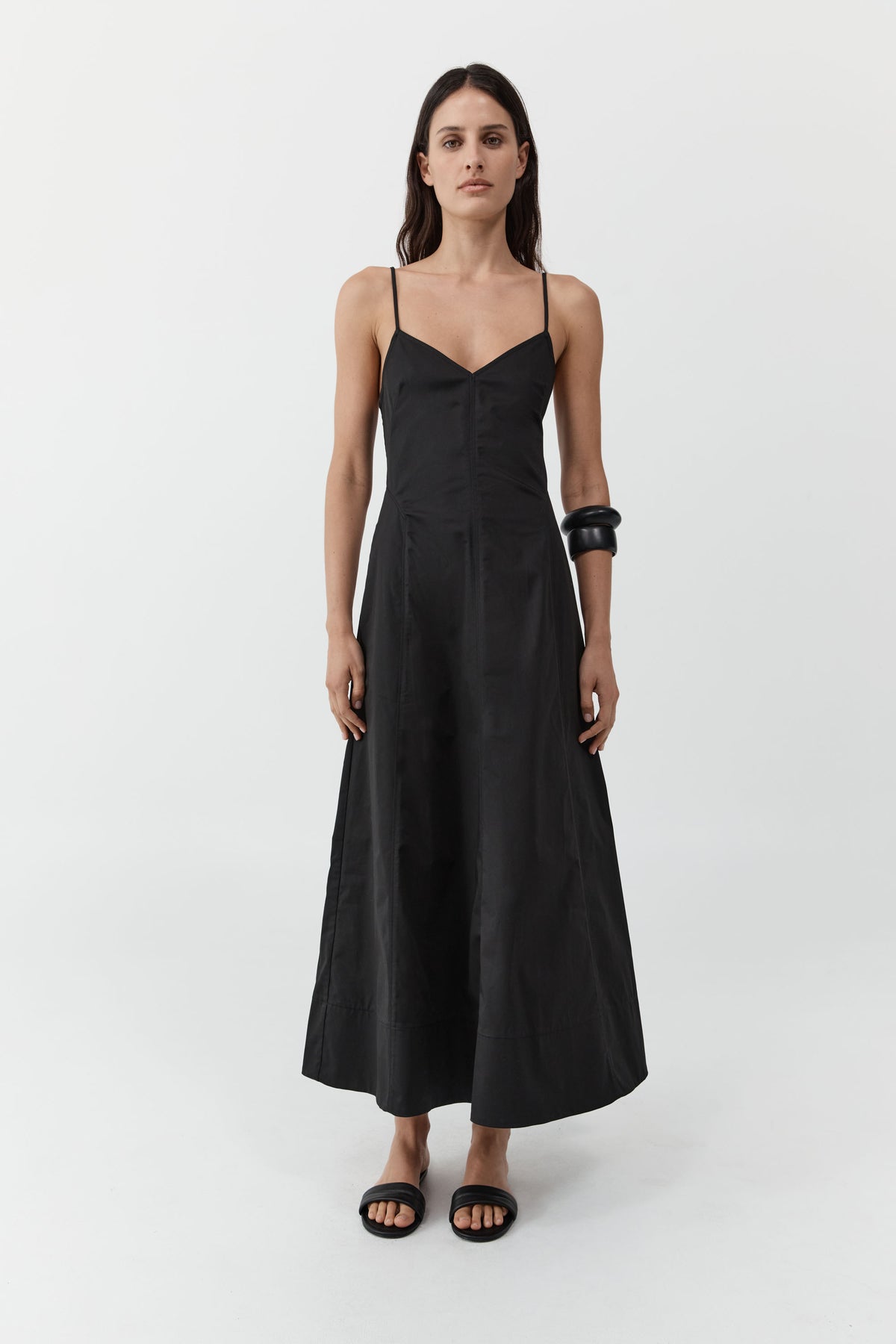 Structured Cotton Dress - Black