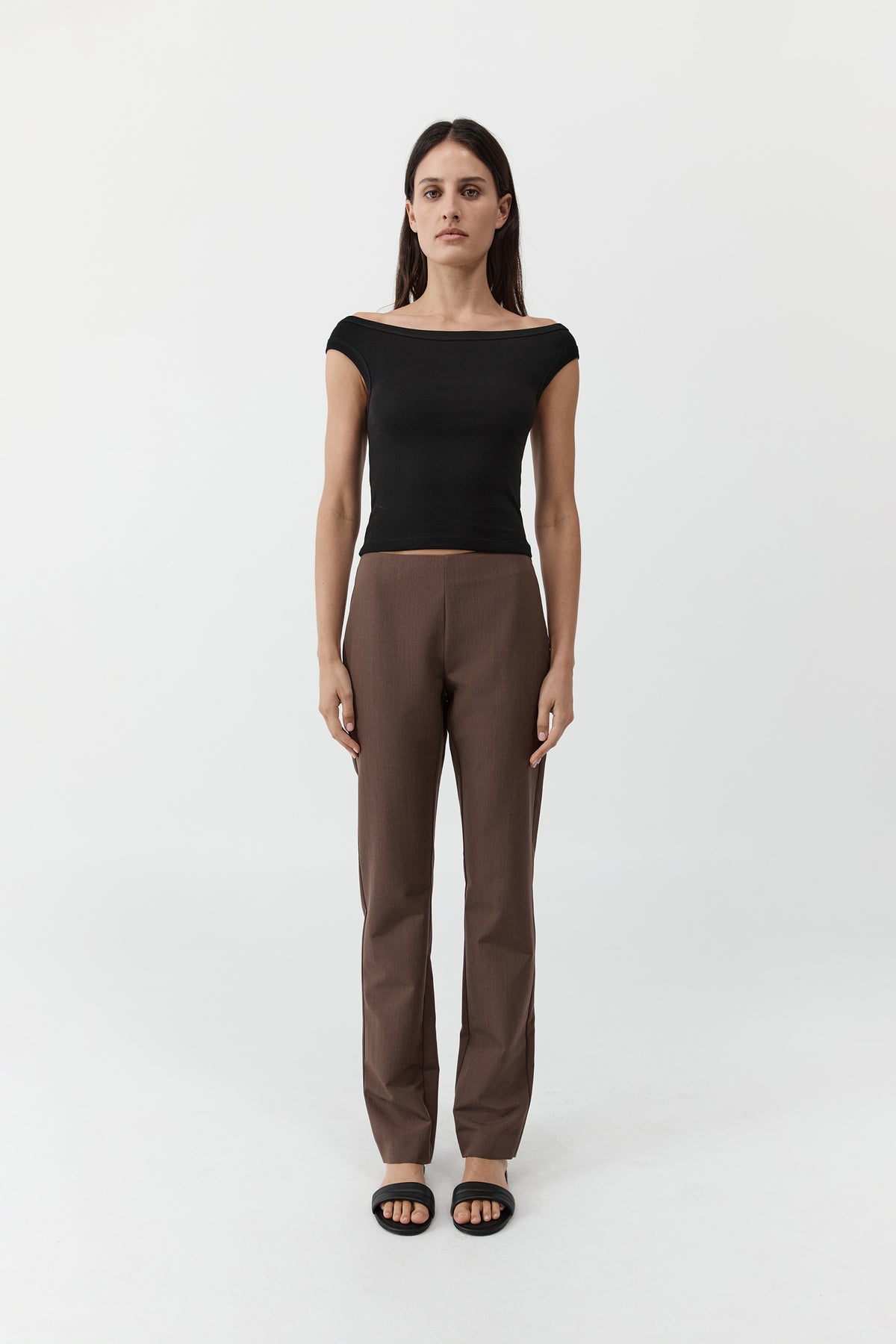 Silk Canvas 90s Minimal Pants - Mud