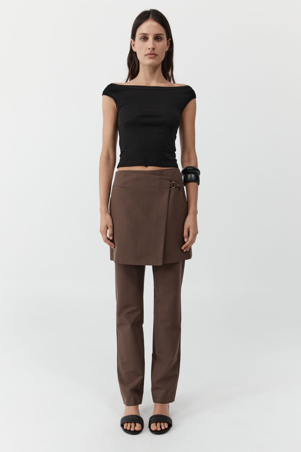 Organic Cotton Off Shoulder Top - Jet Black