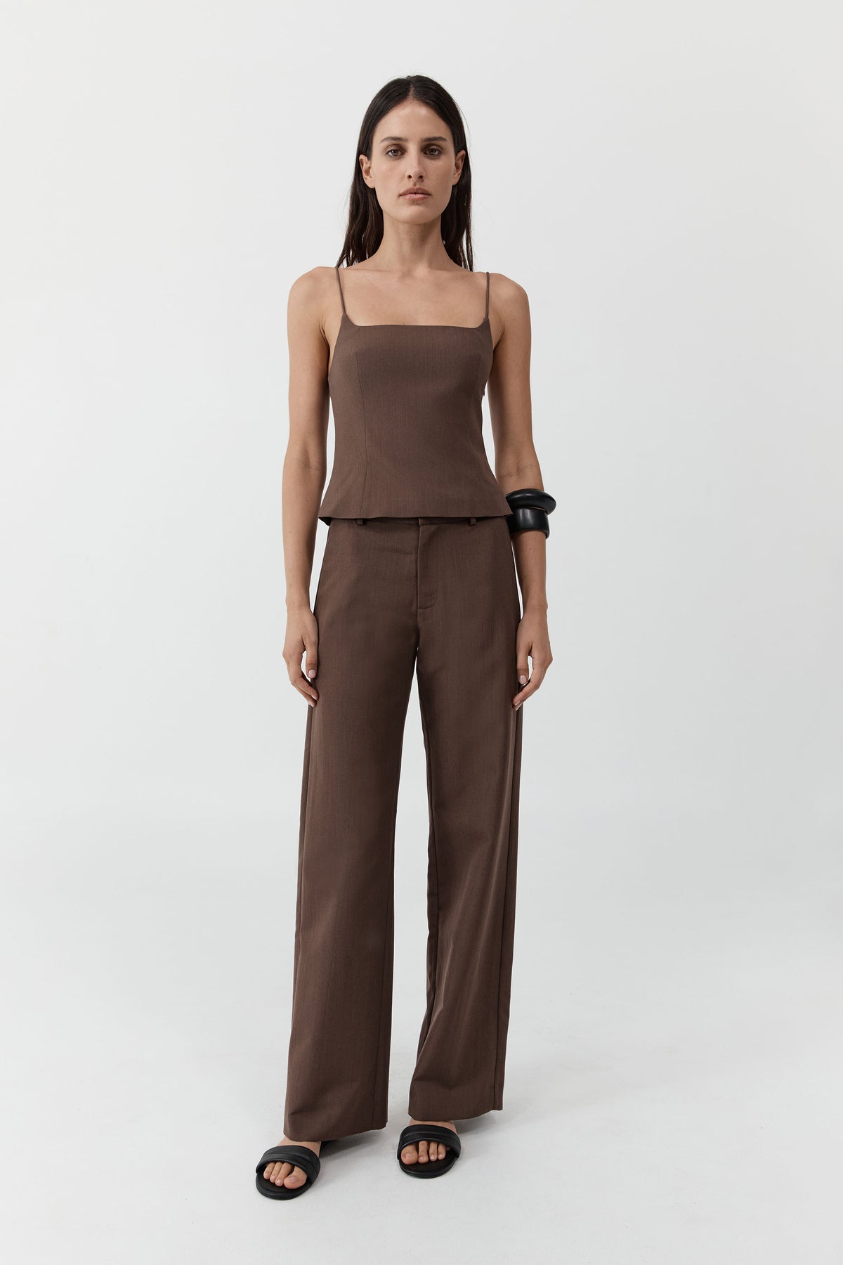 Silk Canvas Carter Trousers - Mud