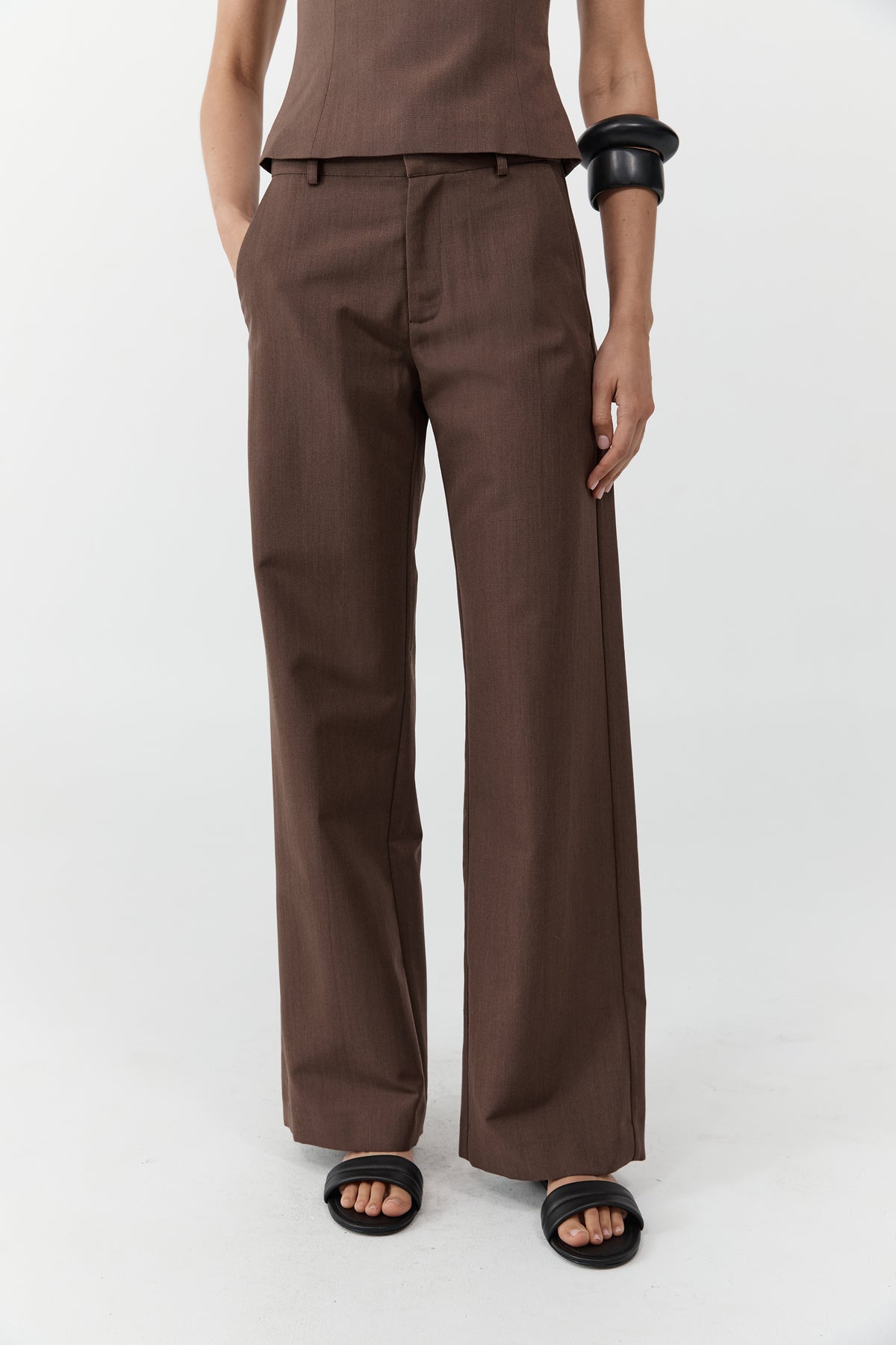 Silk Canvas Carter Trousers - Mud