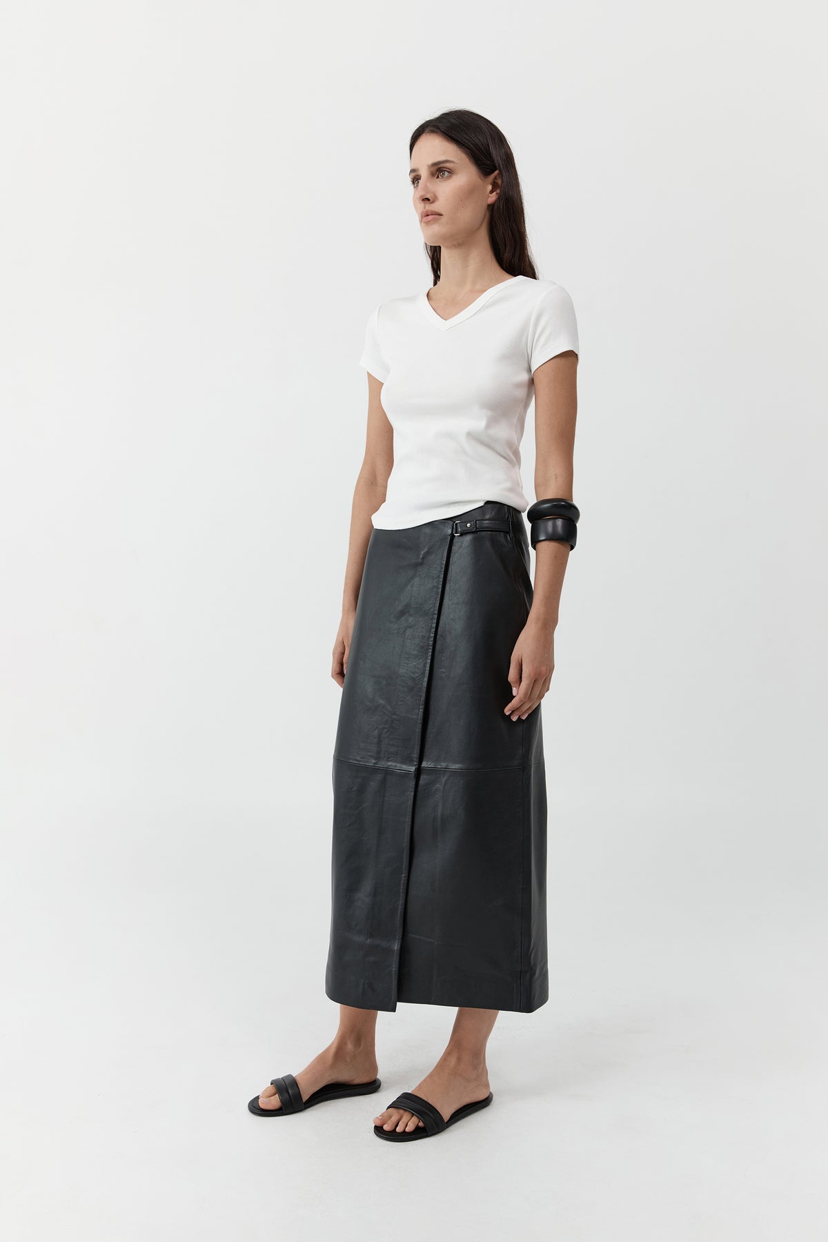 Organic Cotton V Neck Tee - White