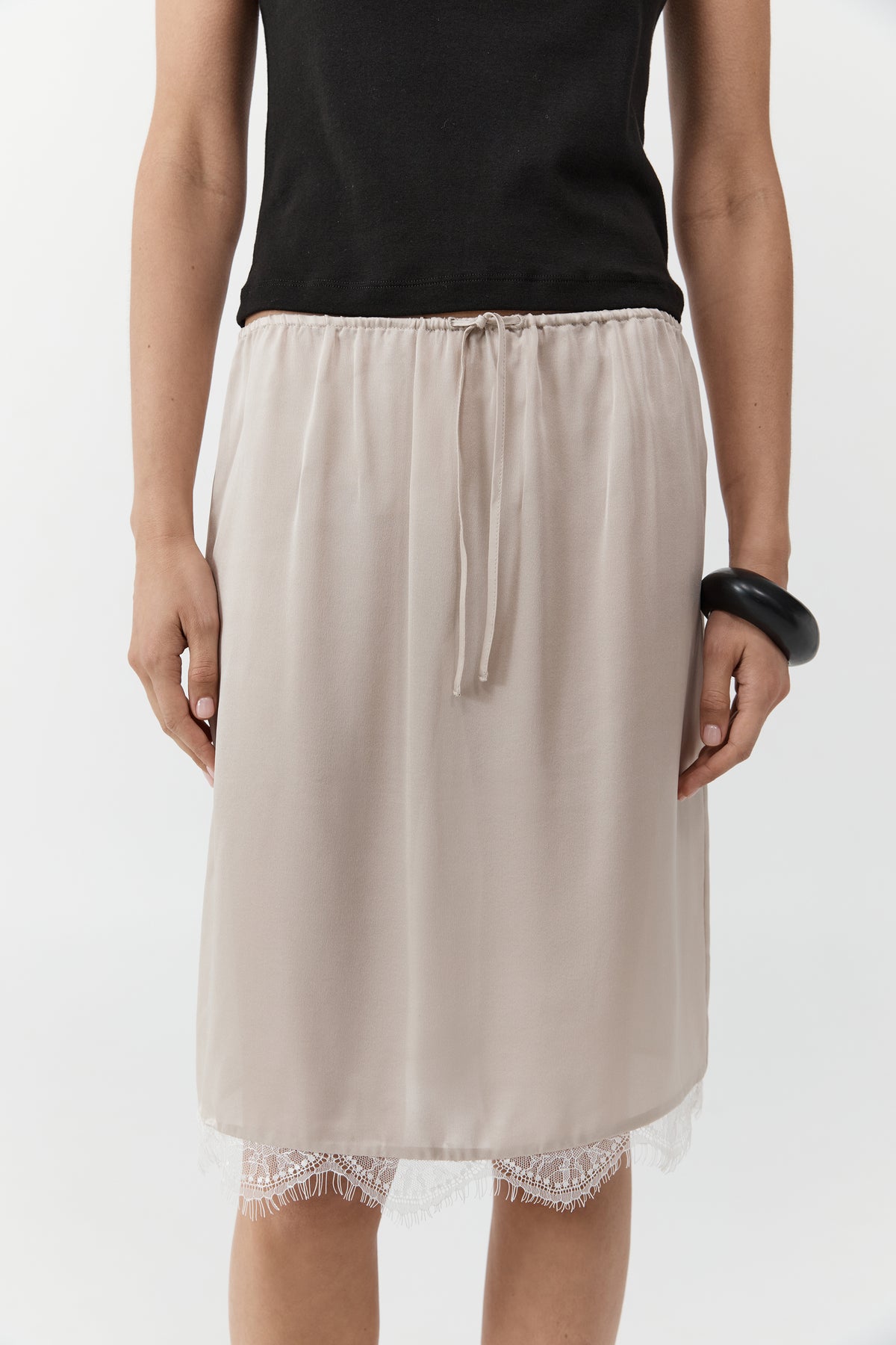 Fine Lace Skirt - Stone