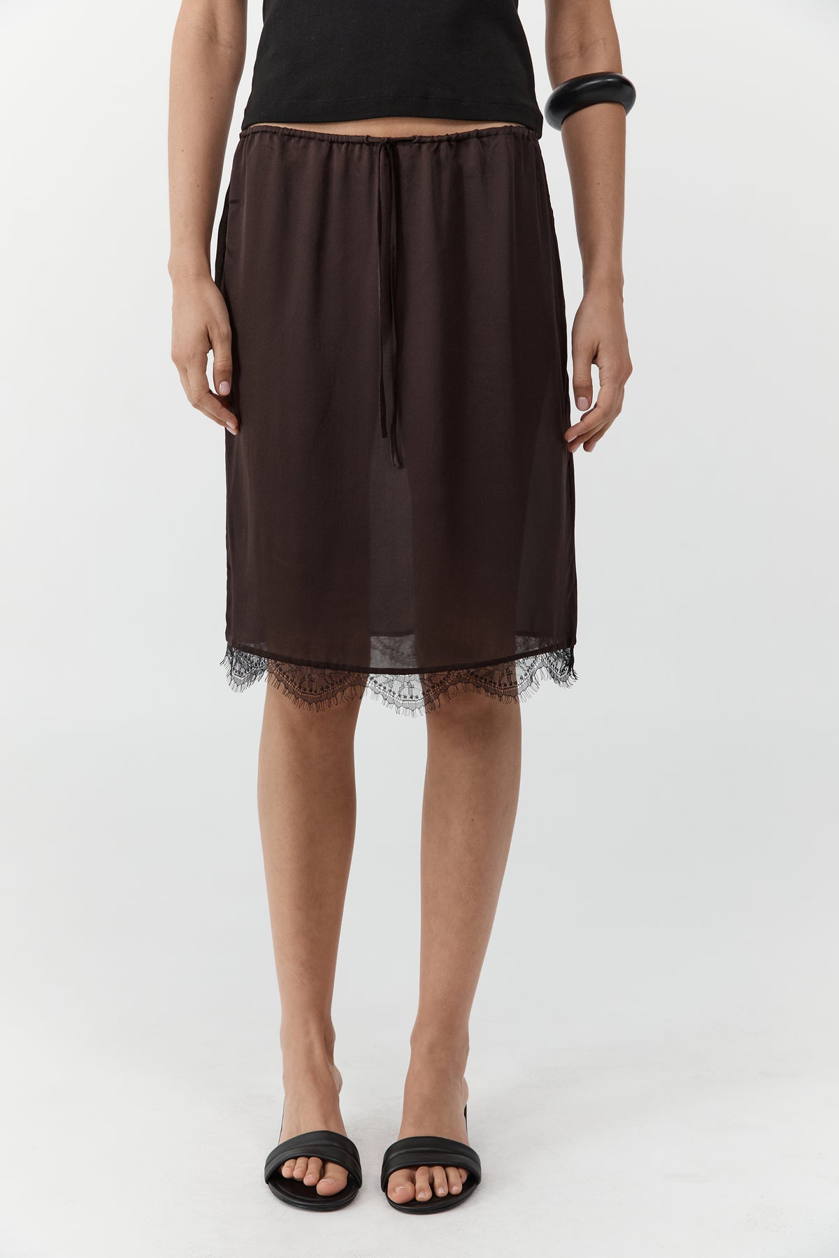 Fine Lace Skirt - Bark