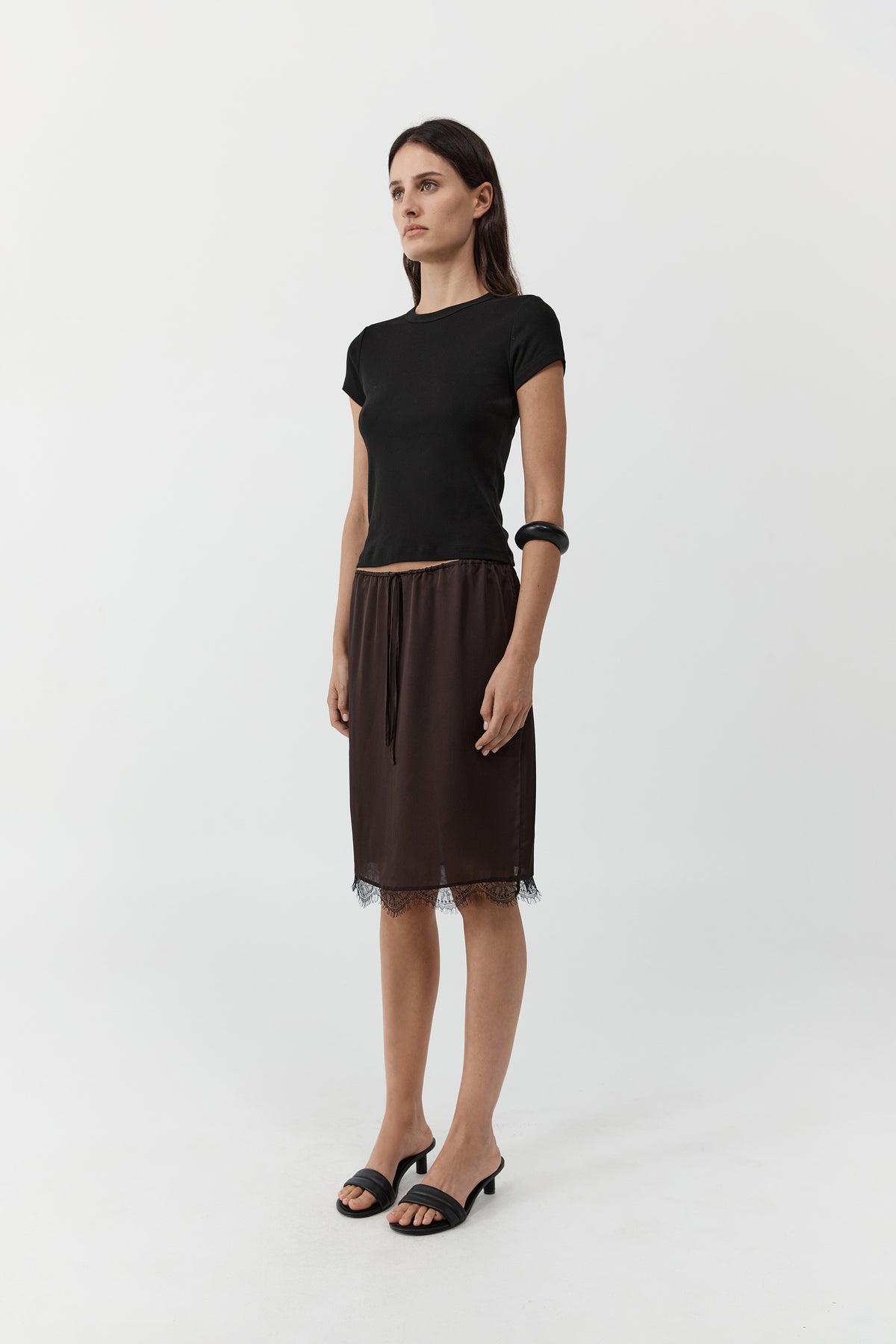 Fine Lace Skirt - Bark