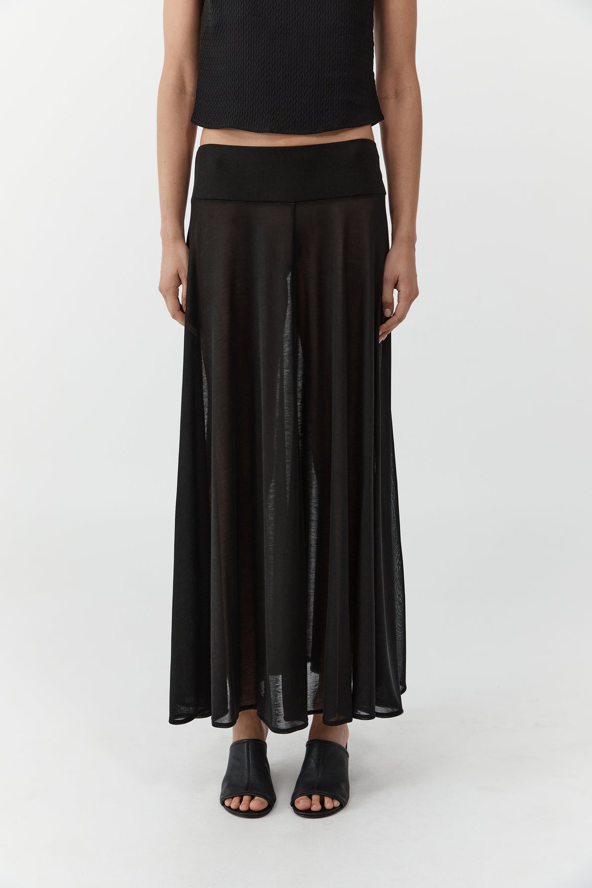 Fluid Jersey Skirt - Black